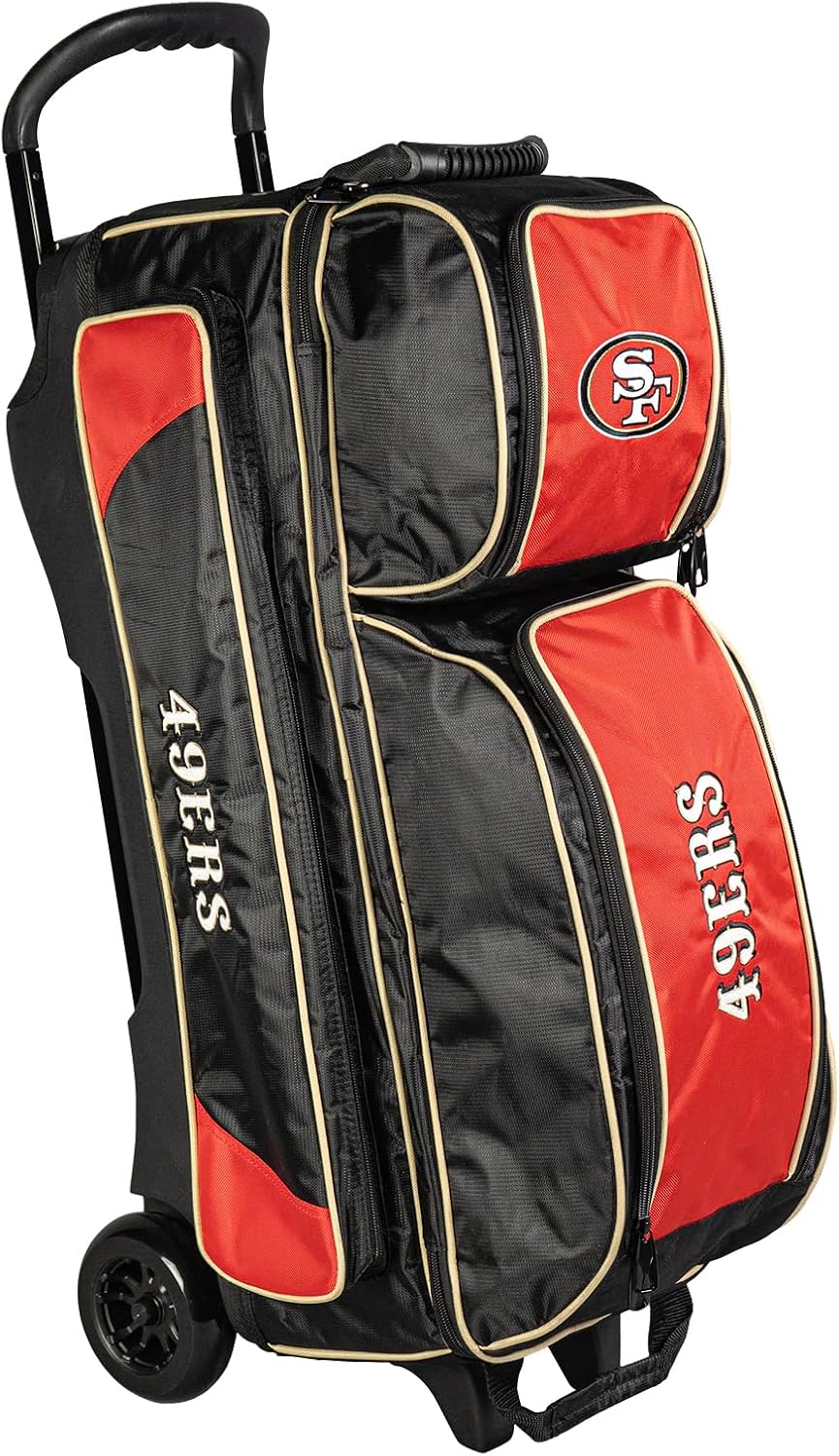 Strikeforce Bowling NFL Three Ball Bowling Roller Bag with Ball, Shoe and Accessory Pockets