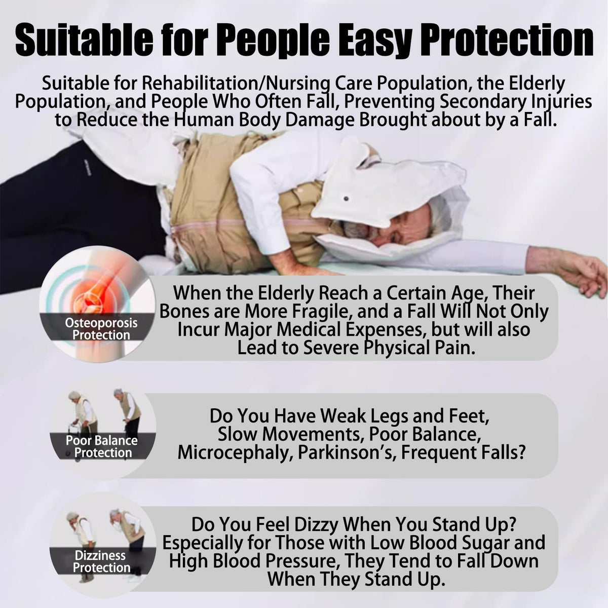 Anti-Fall Air-bag Vest for Elderly, Outdoor Safety Jacket with APP Tracking for Safety