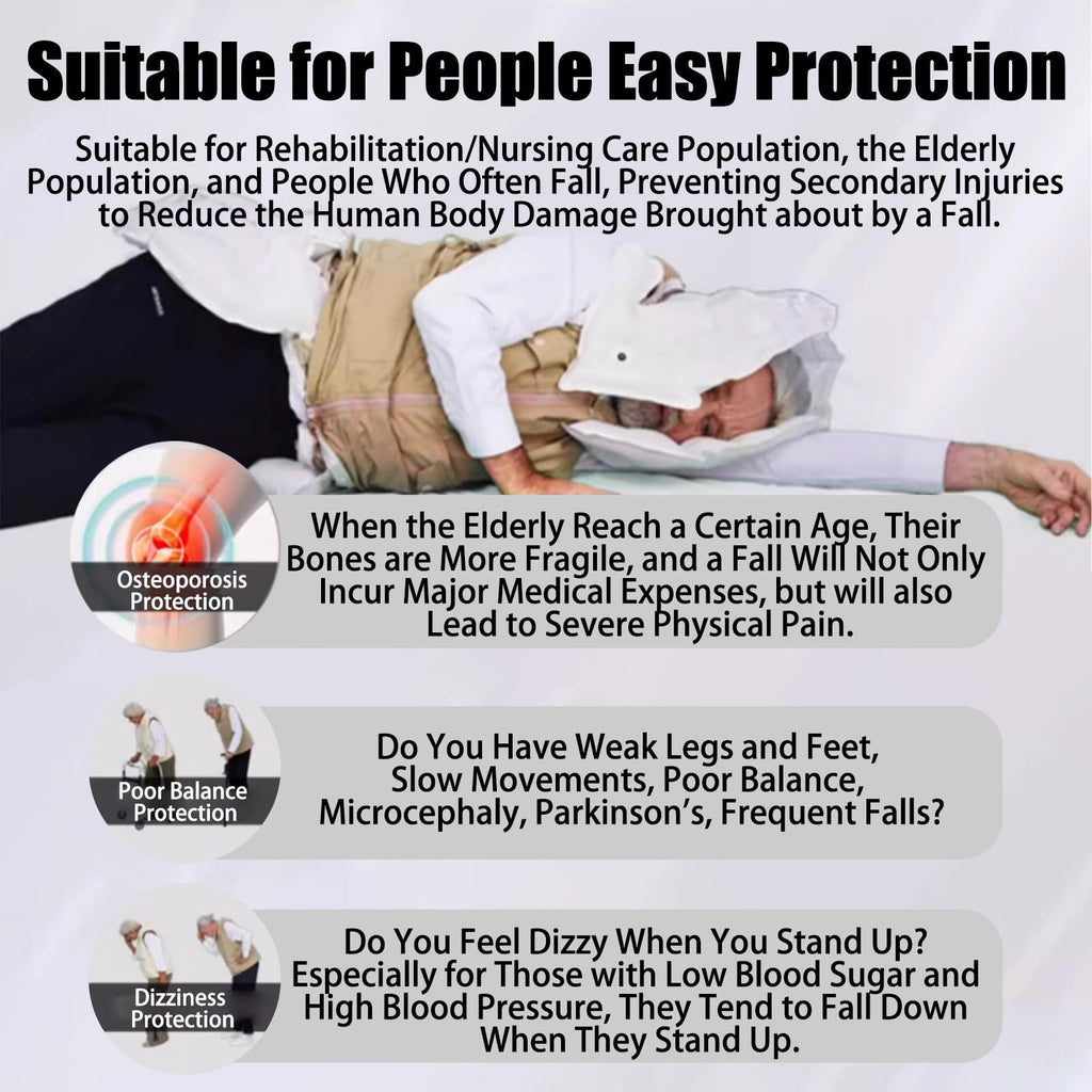 Anti-Fall Air-bag Vest for Elderly, Outdoor Safety Jacket with APP Tracking for Safety