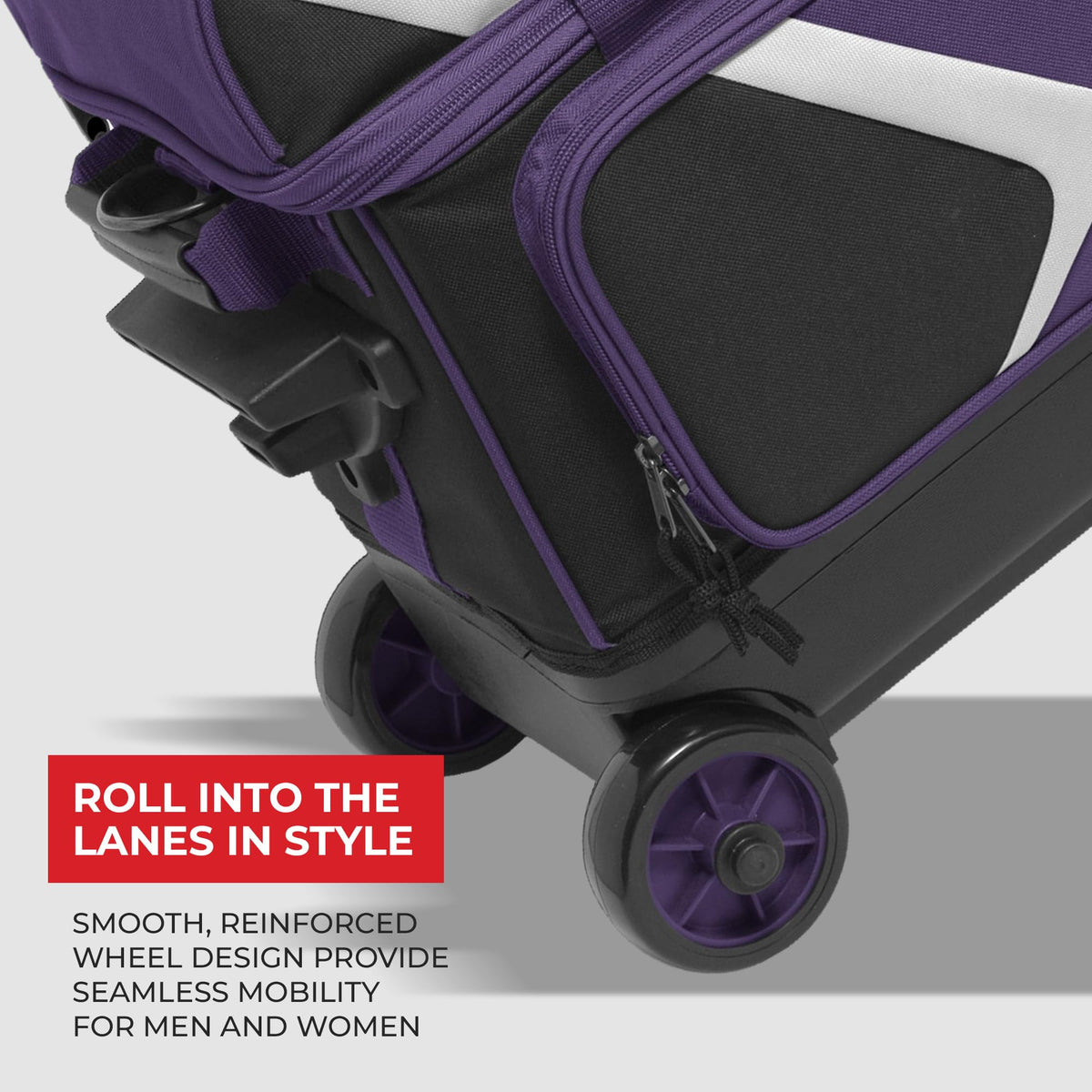 BSI Dash Roller Bowling Bag with Smooth Rolling Wheels, Padded Ball Compartment, Retractable Locking Handle, & Shoe Pocket