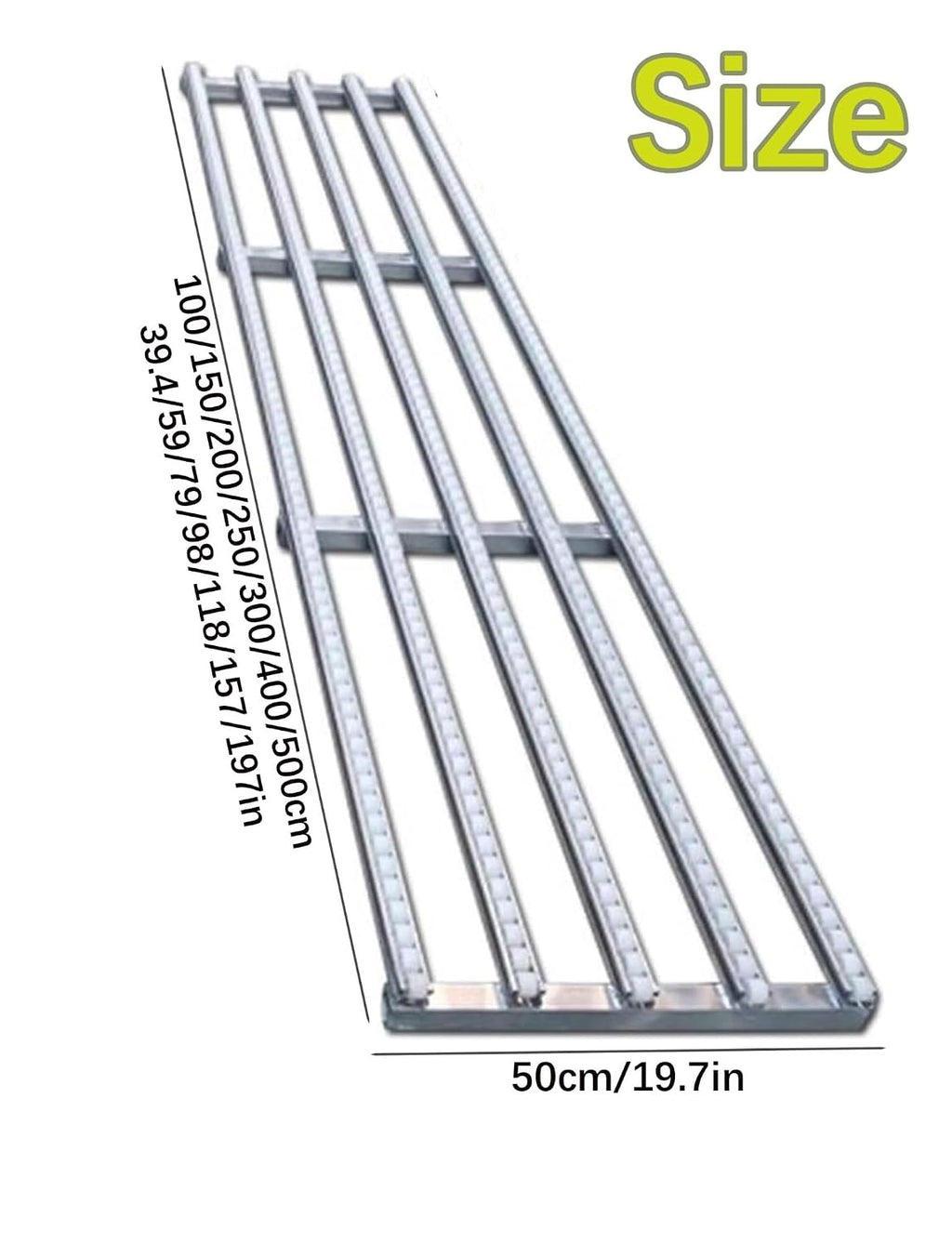 Stainless Steel Frame Unloading Pulley, ABS Plastic Skate Wheels Flow Rack Unpowered Conveyor Rail Slides,Portable Roller Conveyor Belt Table for Warehouse(50x500cm/20x197in)