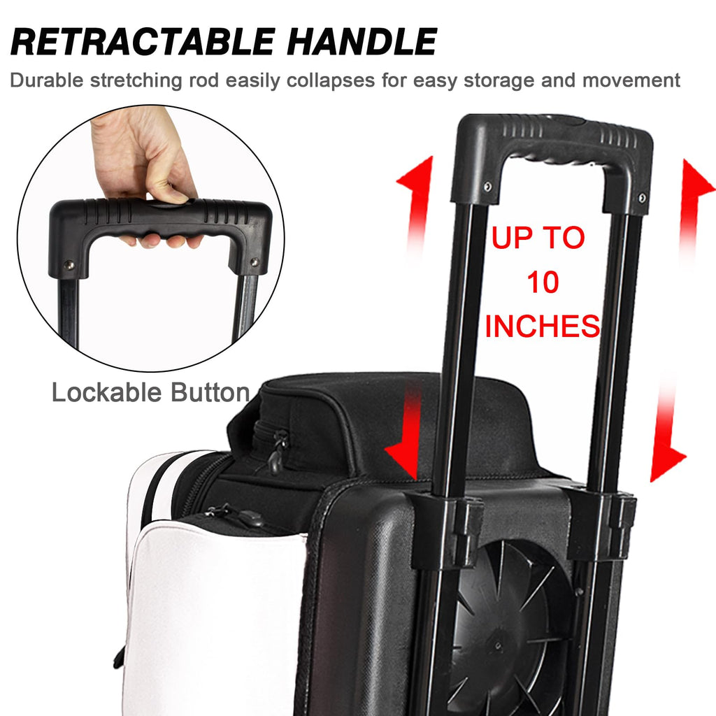 DAFISKY 3 Ball Bowling Bags, Roller Bowling Bag with Retractable Handle