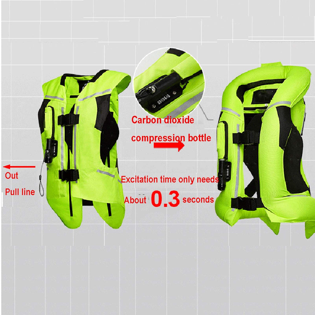 Riding Inflatable Anti-fall Vest Men's Motorcycle Cylinder Vest Trigger The Airbag In 0.2 Seconds To Protect Riding Safety Abrasion-resistant And Tear-soft, Easy To Clean (Without CO2 Cylinder)