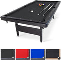 GoSports 6, 7, or 8 ft Portable Billiards Tables - No Assembly, Includes Set of Balls, 2 Cue Sticks, Chalk, Felt Brush