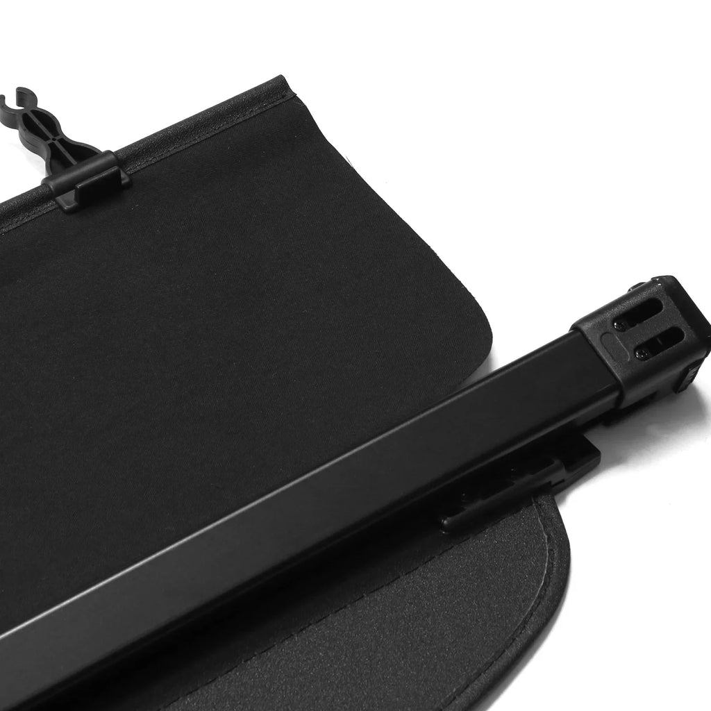 Ikon Motorsports Cargo Cover Compatible With 2014-2018 Subaru Forester (Only Fit Automatic Rear Gate) PVC & Aluminum Rod Black Security Rear Trunk Cover Security Retractable Shield