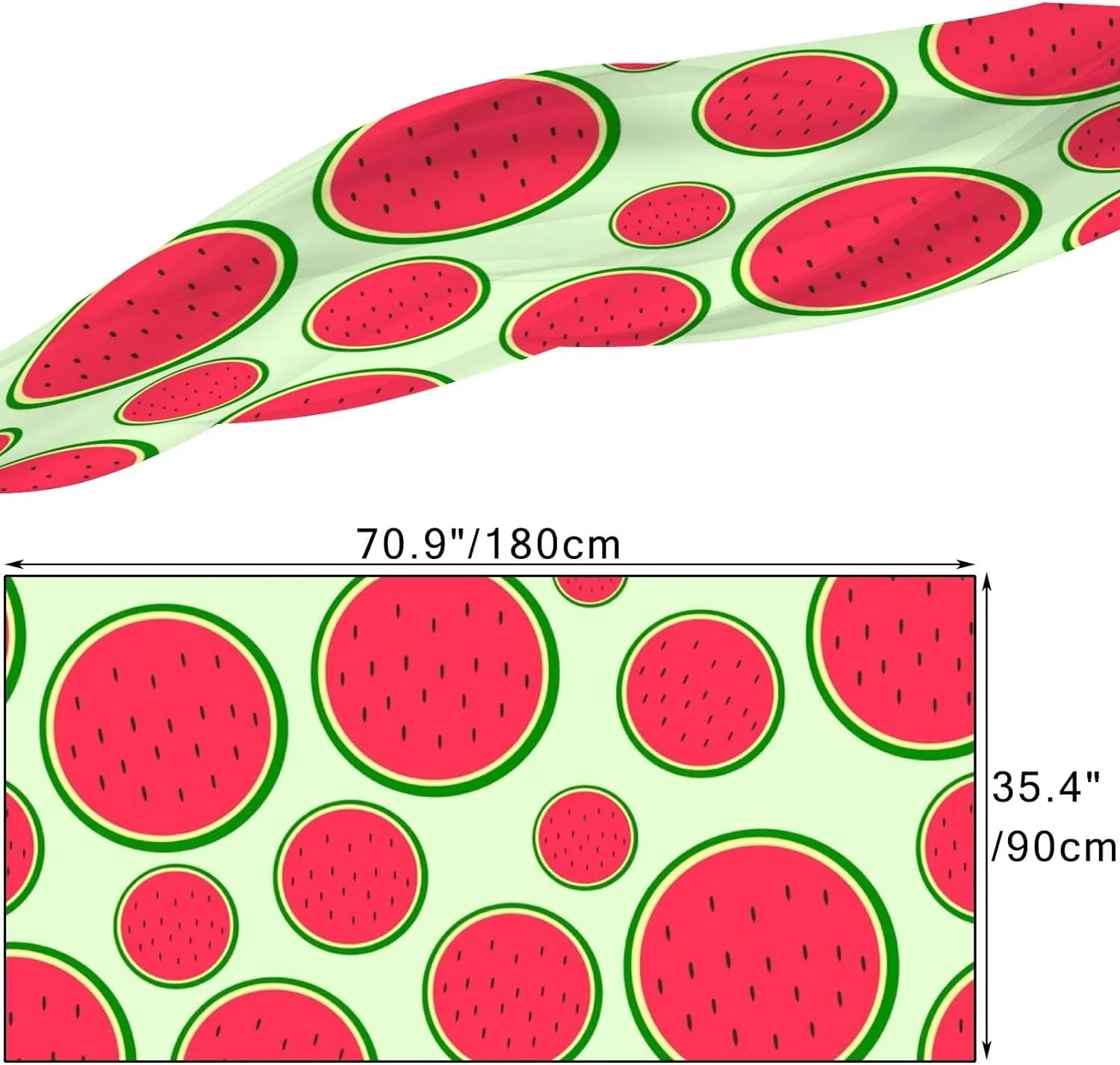 Hyjoy Watermelon With Seeds Long Silk Neck Scarf Lightweight Shawl Wrap Scarves for Women Girls