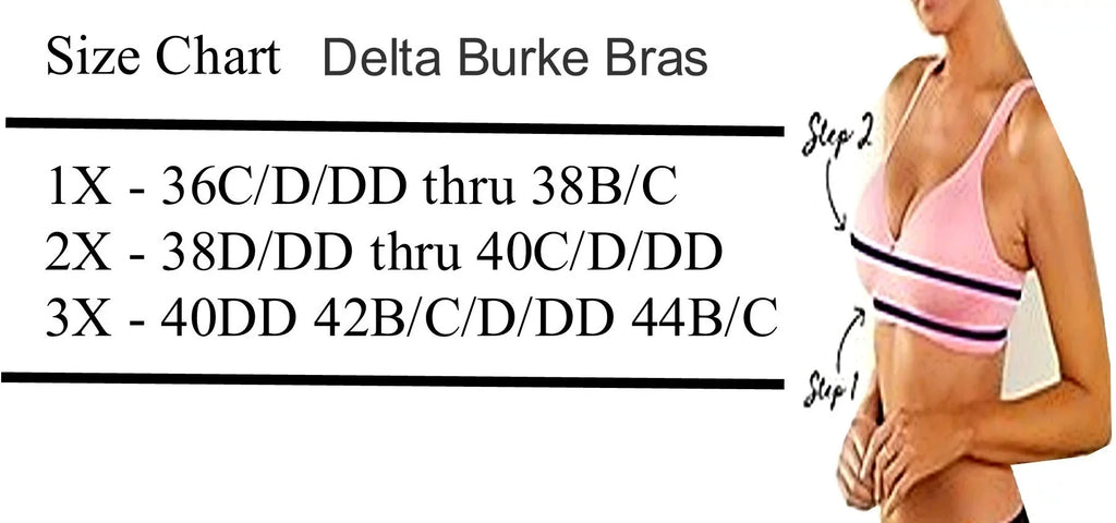 Delta Burke Seamless Padded Comfort Bra w/Removable Pads-3-Pack 2X - Fits 38D/DD Thru 40C/D