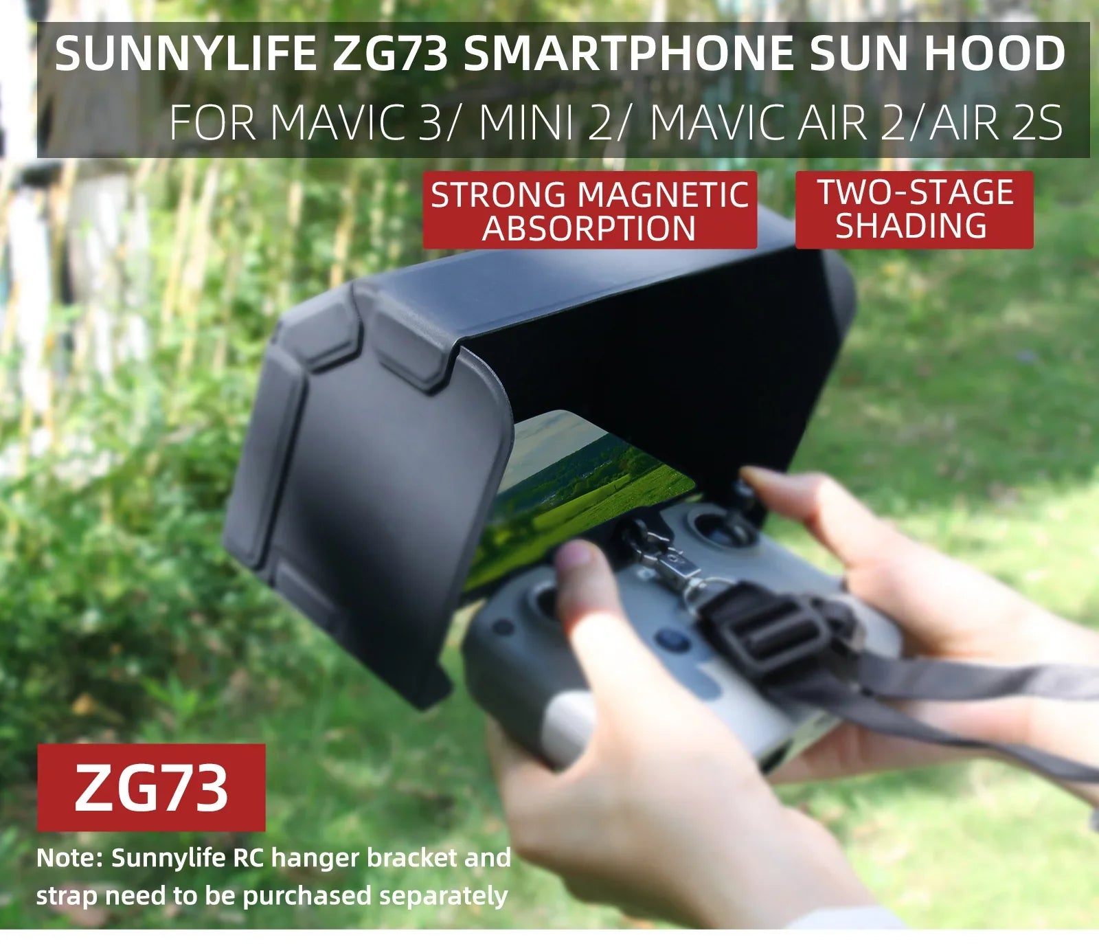 Remote Control Sunshade Phone Hood For DJI Mavic 3 /Air 2S/Mini 2