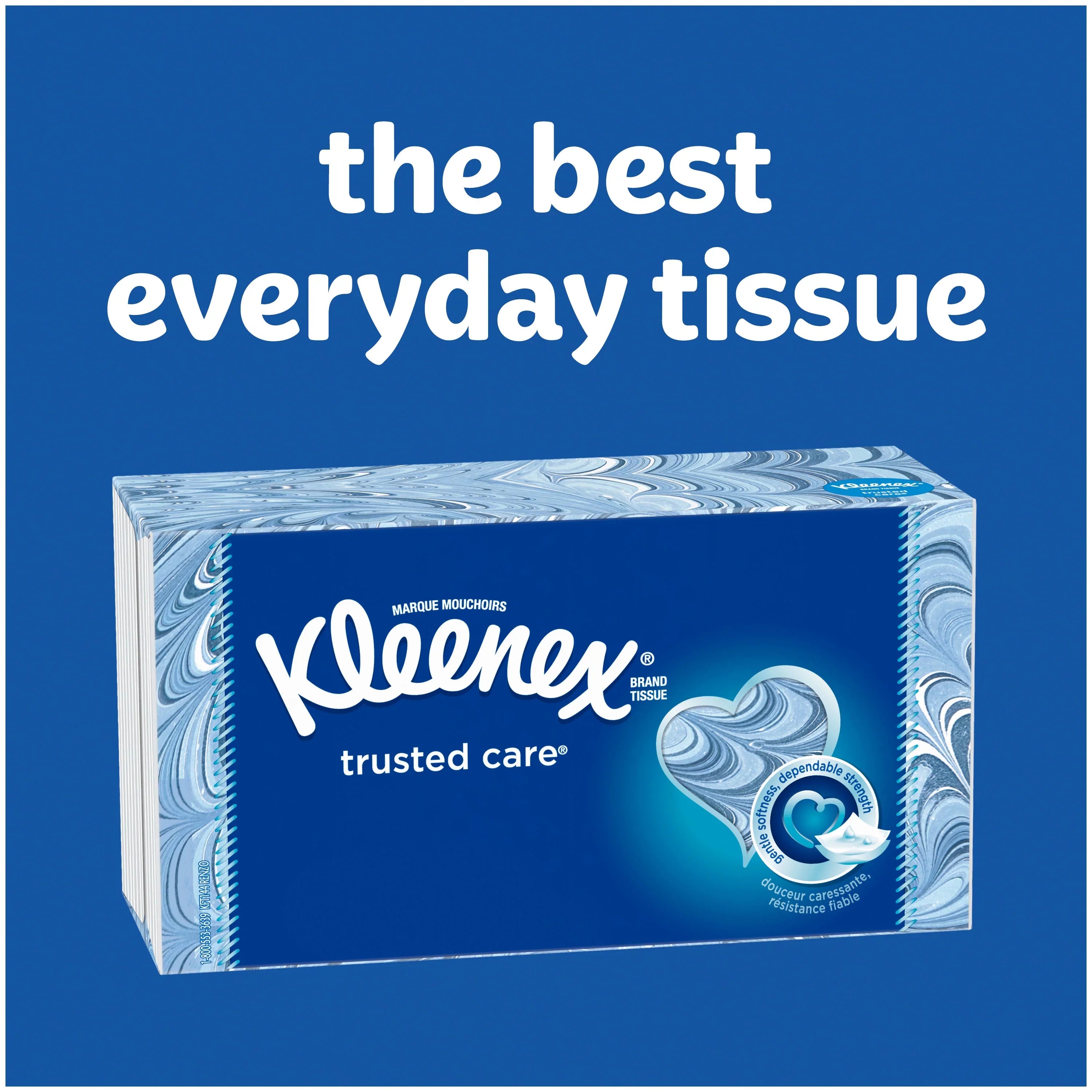 Kleenex Trusted Care Everyday Facial Tissues, 100 Tissues per Flat Box, 16 Pack (1,600 Tissues Total)