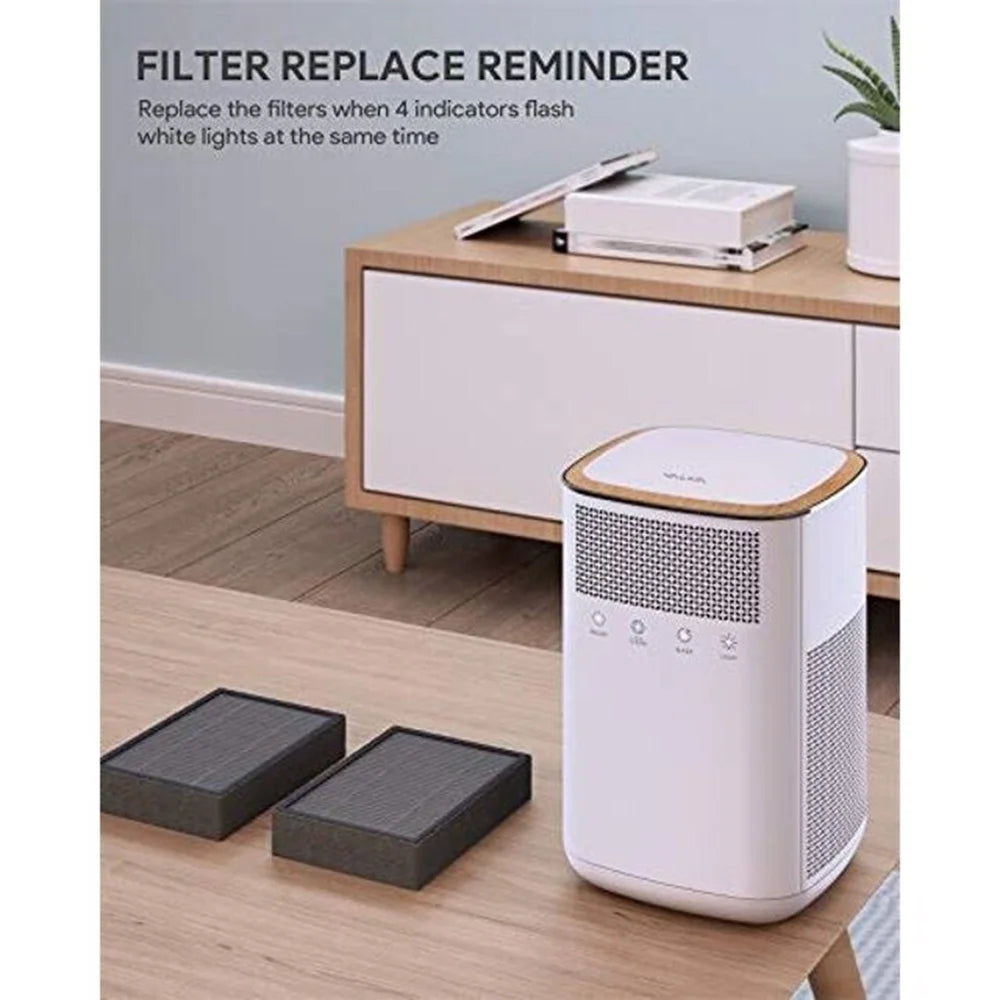 HEPA Air Purifier for Home Pets with True 3M HEPA, LED Night Light, Touch Button, Activated Carbon Filter for Large Room Bedroom Office White