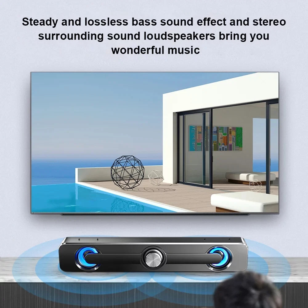 Radirus V-111 Computer Speaker, USB Wired Powerful Bar Stereo Subwoofer Bass Speaker, Surround Sound Box for PC Portable computer Phone Tablet MP3 MP4, Audio Equipment for Home Theater-Like Audio Quality