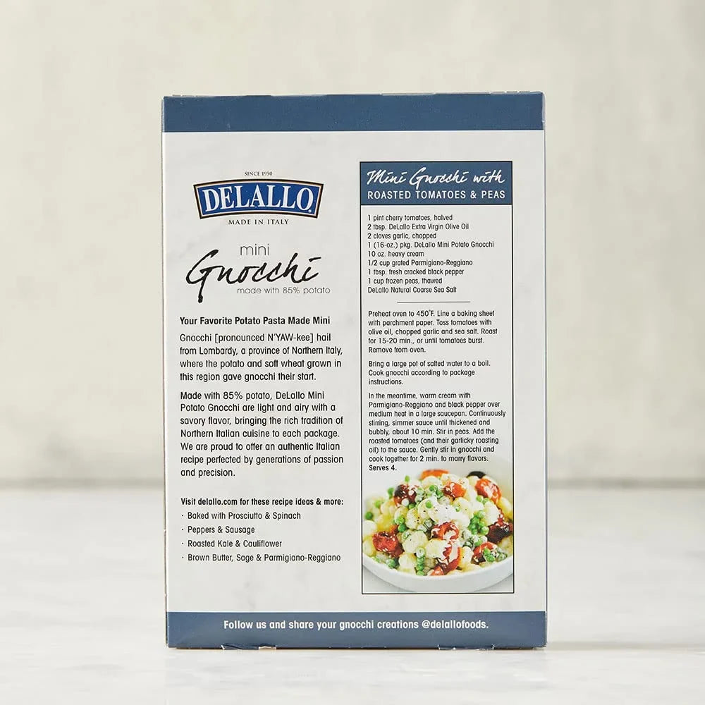 DeLallo Mini Potato Gnocchi, 1lb, 12-Pack