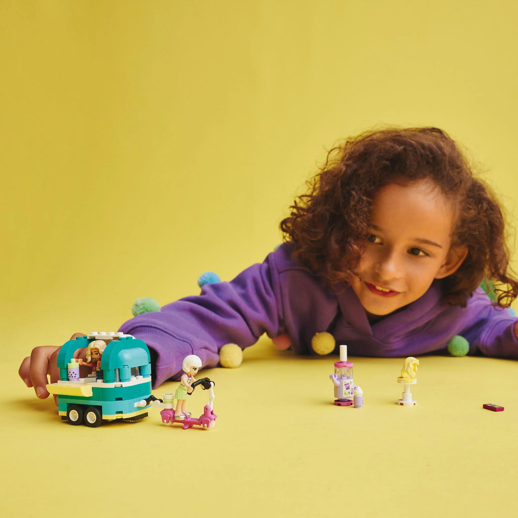 LEGO Friends Mobile Bubble Tea Shop 41733, Fun Vehicle Pretend Play Set with Mini-Dolls and Toy Scooter for Girls and Boys Ages 6 Plus