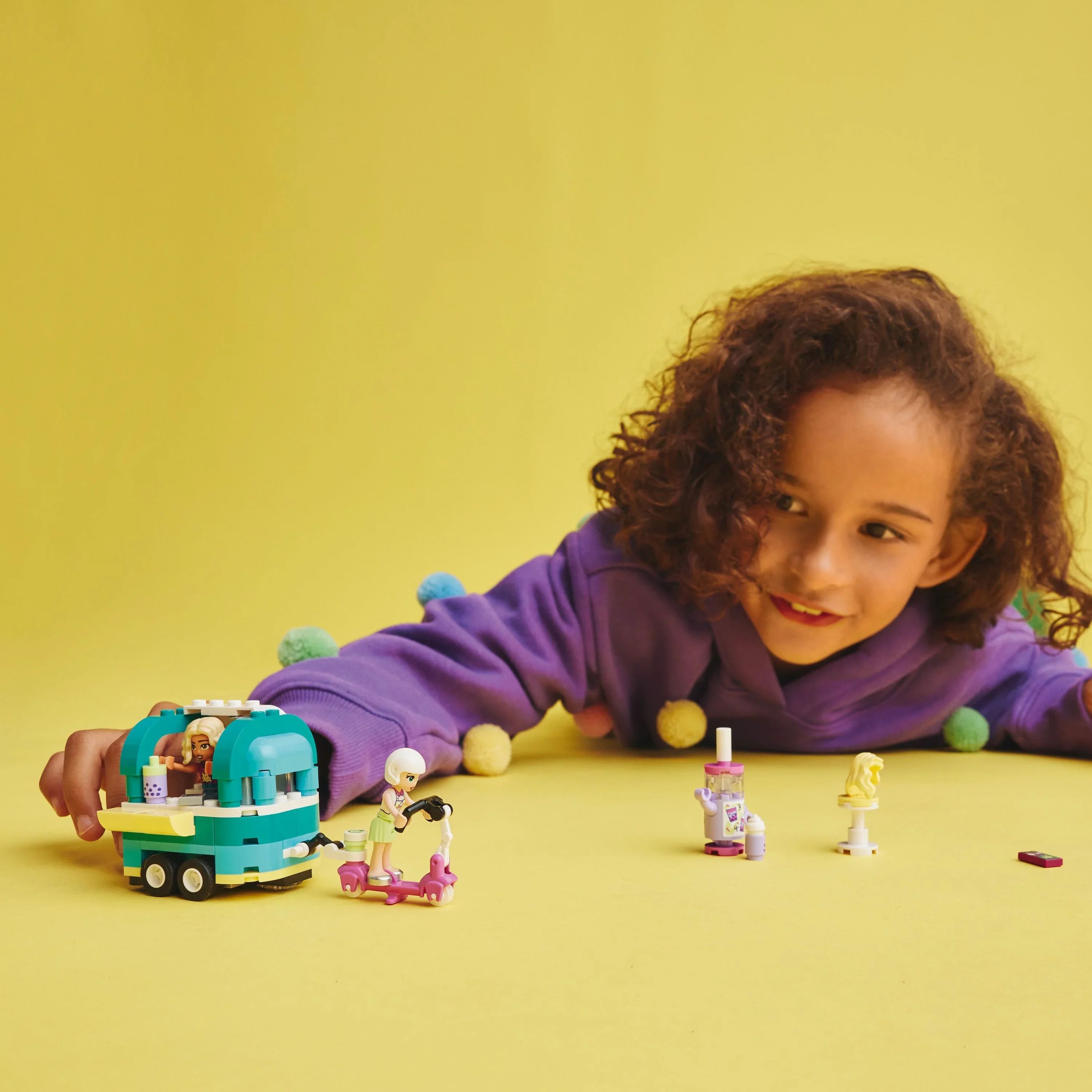 LEGO Friends Mobile Bubble Tea Shop 41733, Fun Vehicle Pretend Play Set with Mini-Dolls and Toy Scooter for Girls and Boys Ages 6 Plus