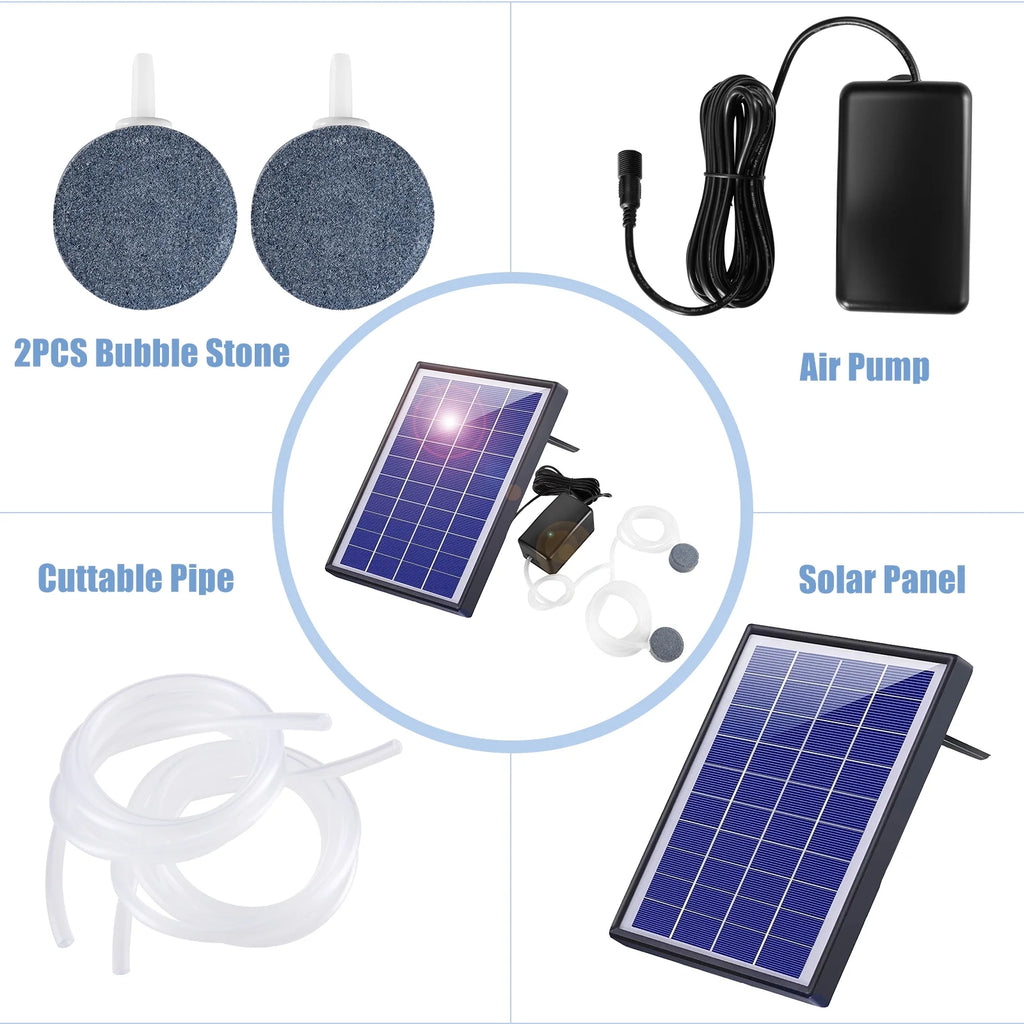 GoolRC Oxygenation pump, Pool Pond Aerator Air Pump Bubble Stones Fish Air Bubble Stones Solar Pump Fish Air Pump Aerator Fish6w 2 Air BubbleAerator Air Pump Aerator With Yaliya