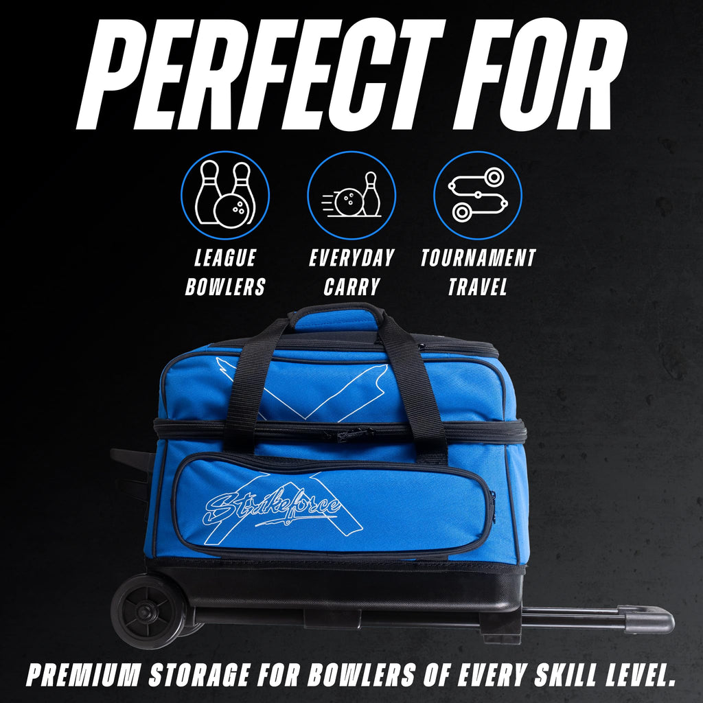 KR Strikeforce Hybrid X Double Roller Bowling Bag - Holds Two Balls, Shoes & Accessories
