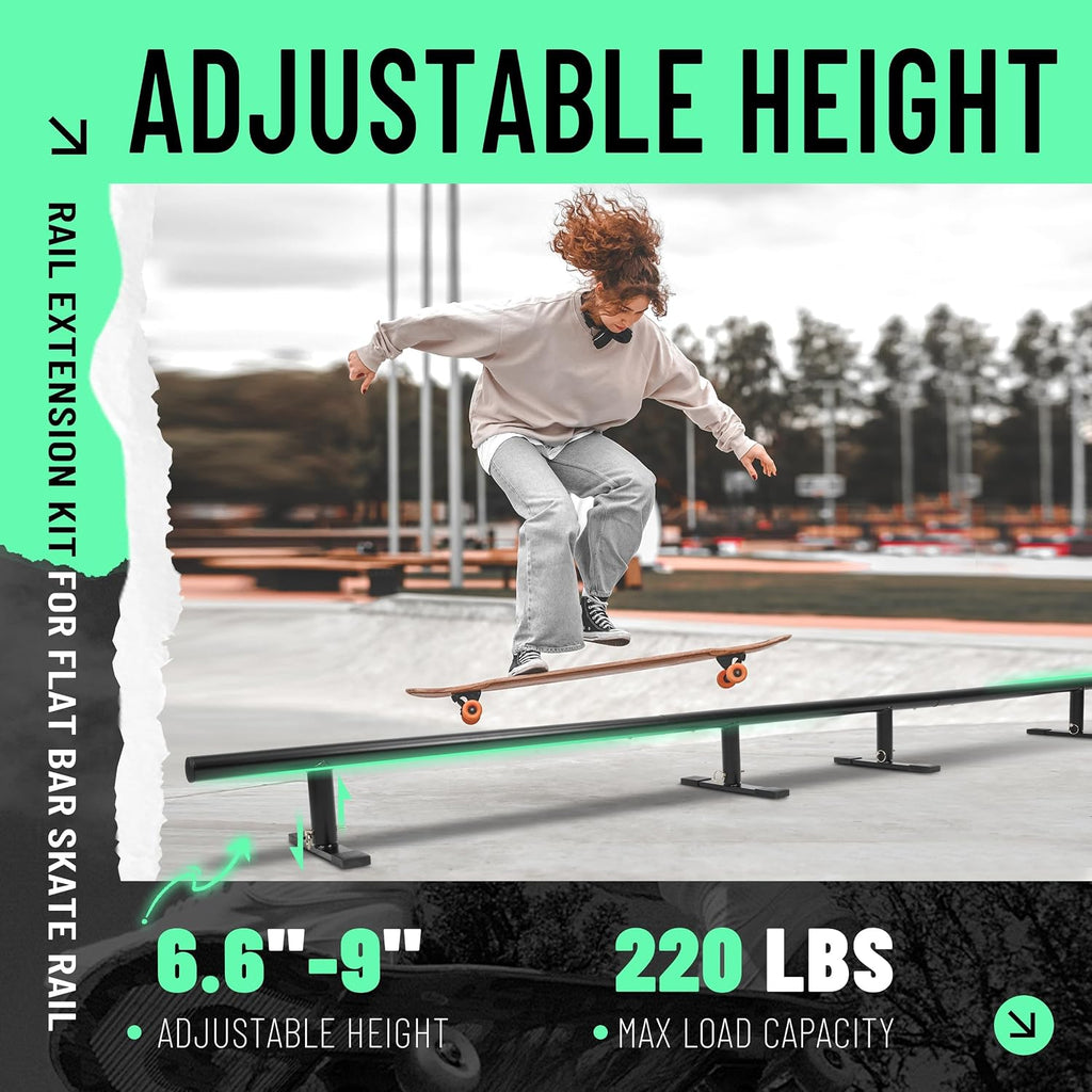 98.8" Round Skate Rail for Skateboards, Scooters & Inline Skates -