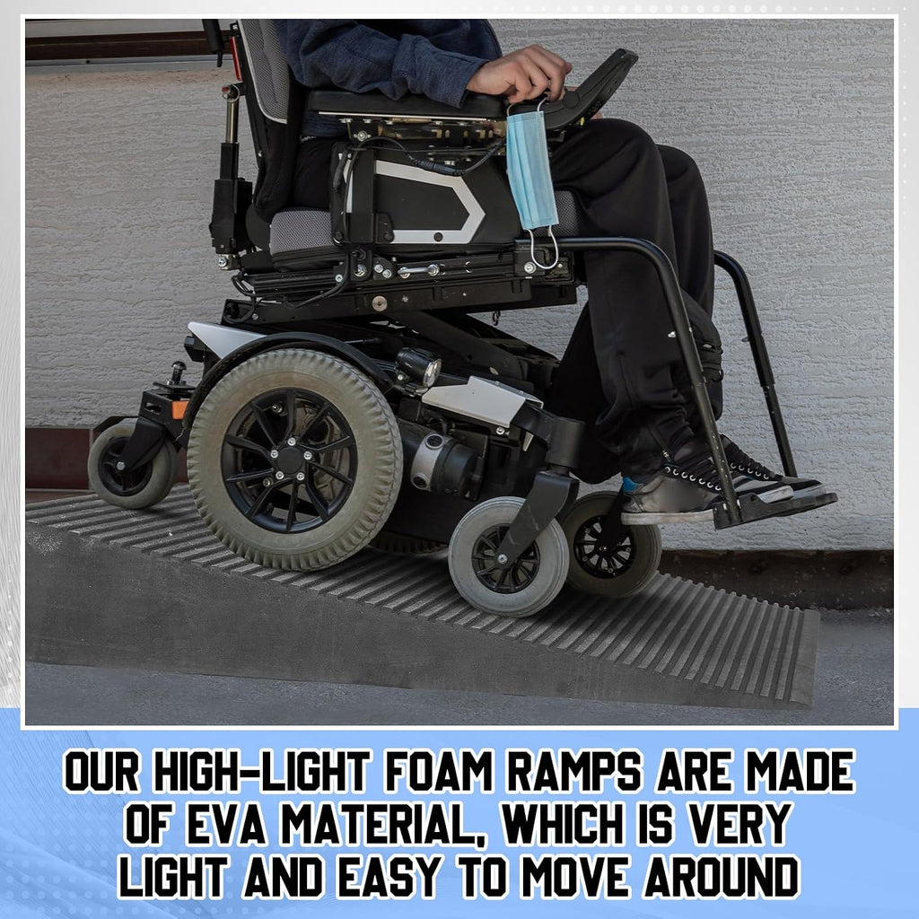 EVA Foam Threshold Ramp for Wheelchair, Black, 36" L X 28" w X 5" h