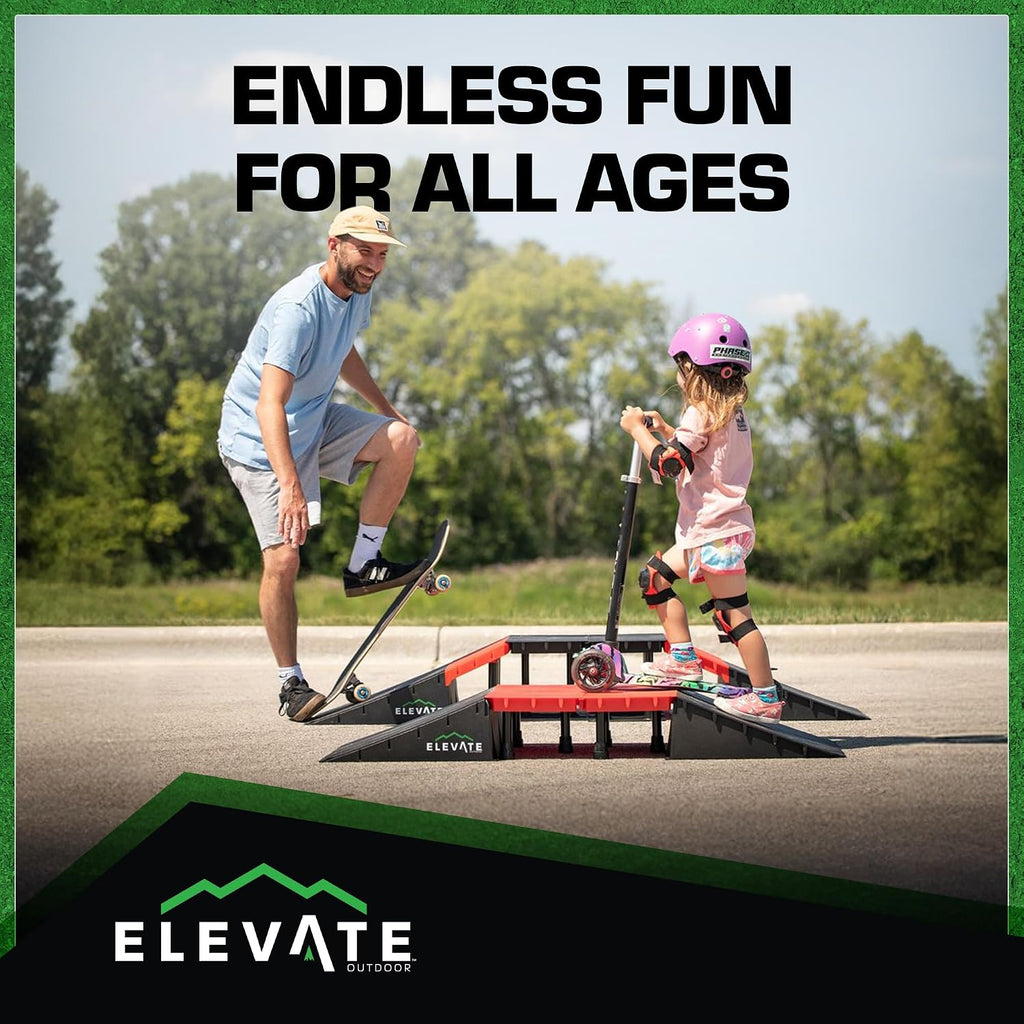 Mini EZ-Link Skateboard Ramps, Scooters, BMX, RC, 600 lb, Elevate Outdoor