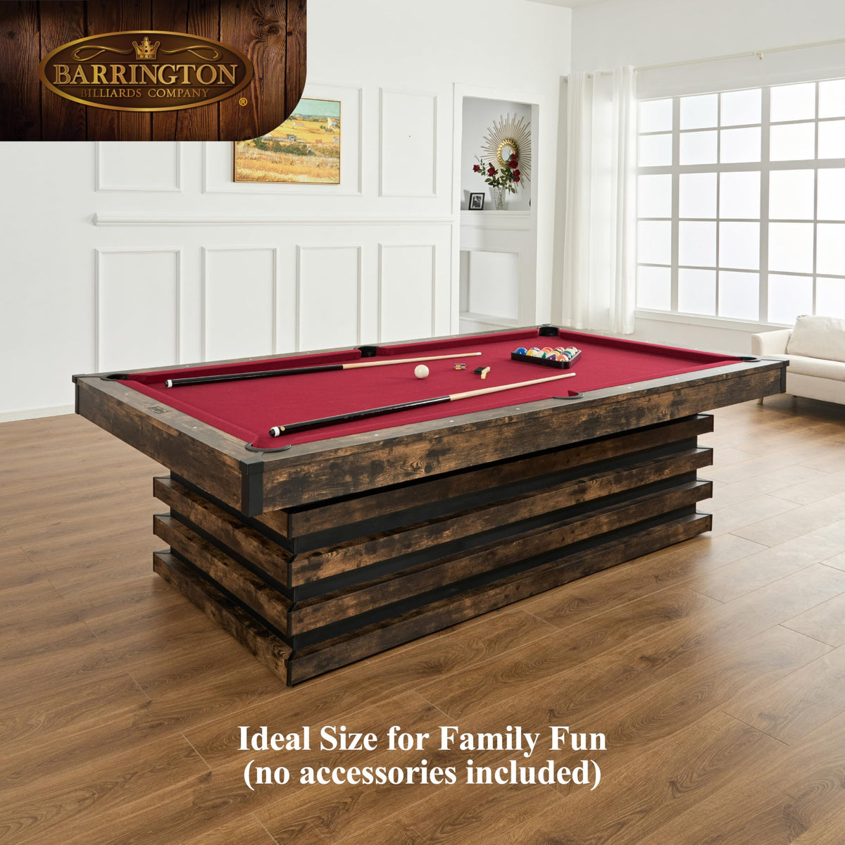 Barrington Billiards Drop Pocket Pool Table with Complete Accessory Set