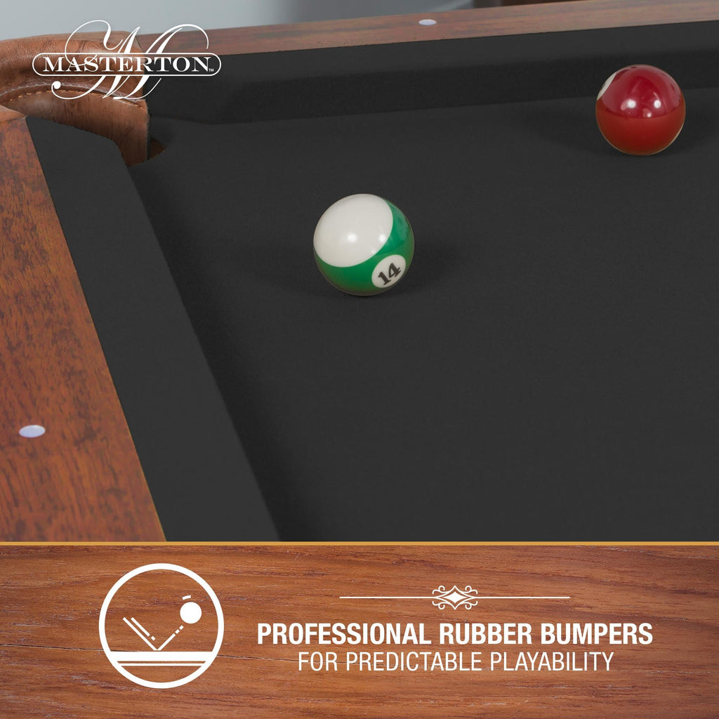 EastPoint Masterton 2.0 Pool Table, 2 Pool Cues, Balls, Chalk, Rack & Cover