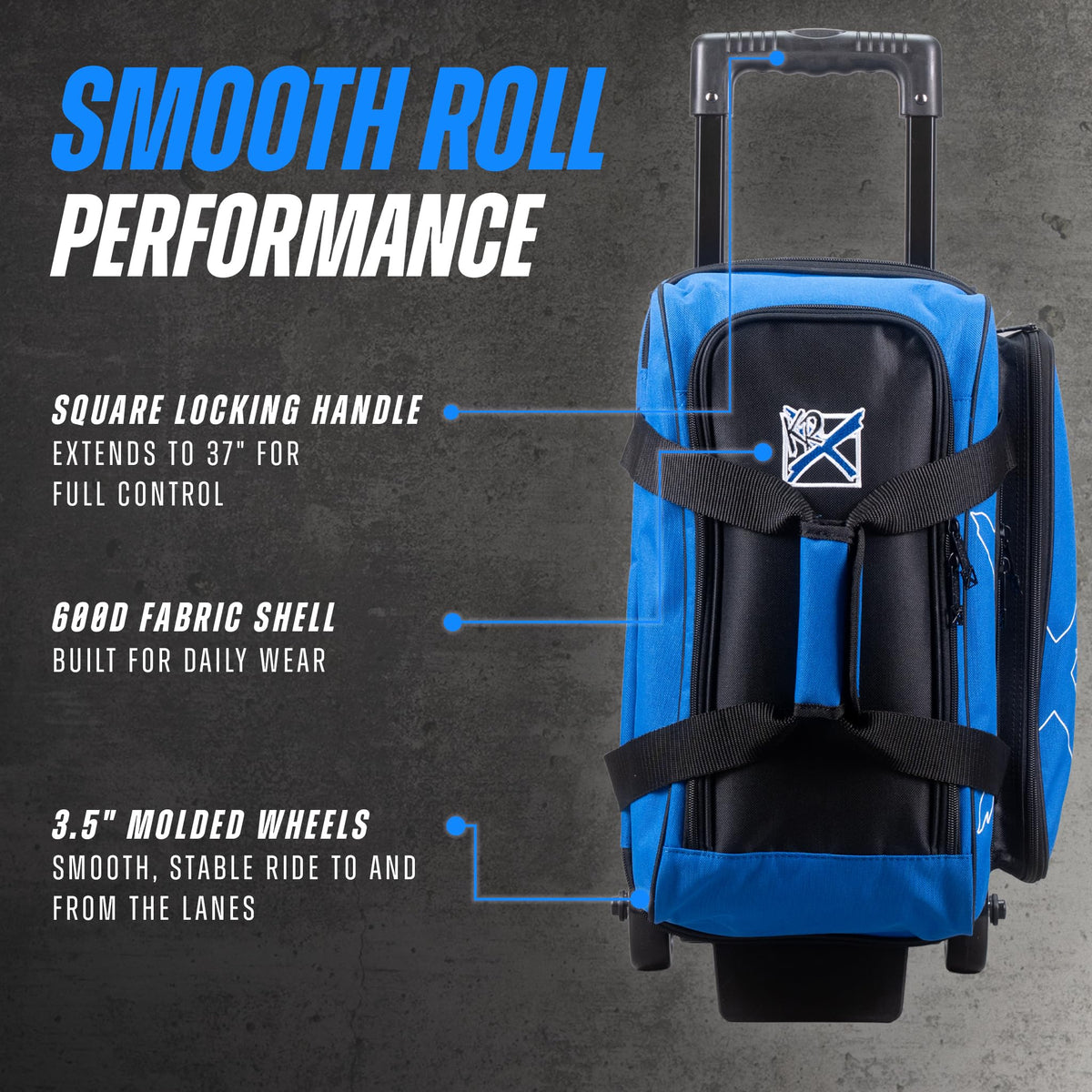 KR Strikeforce Hybrid X Double Roller Bowling Bag - Holds Two Balls, Shoes & Accessories