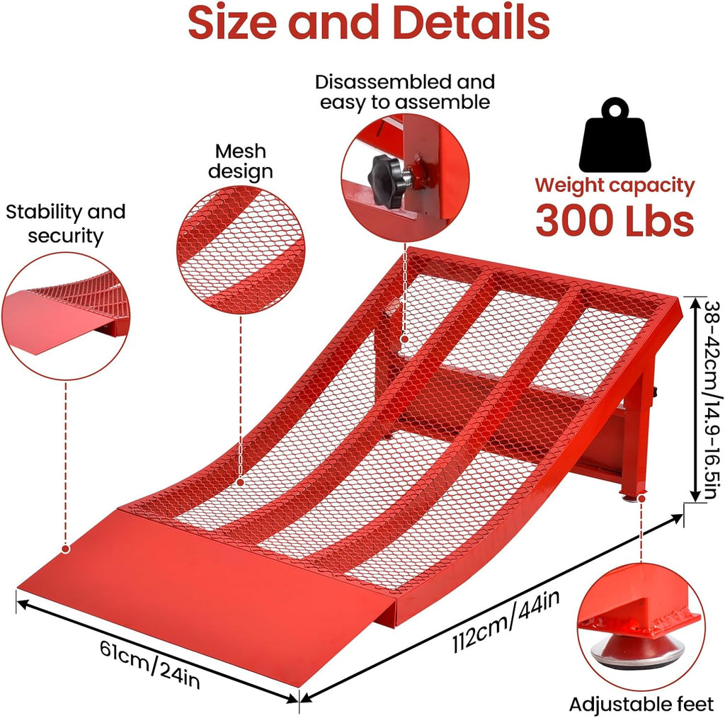 Removable Skateboard Ramps - Heavy Duty Metal Bike Ramps for Kids Ages 7-16 S,Skateboard/Dirt Bike/RC/Jump Ramp | 300Lbs Capacity,45Â° Slopes & Portable with Rubber Feet