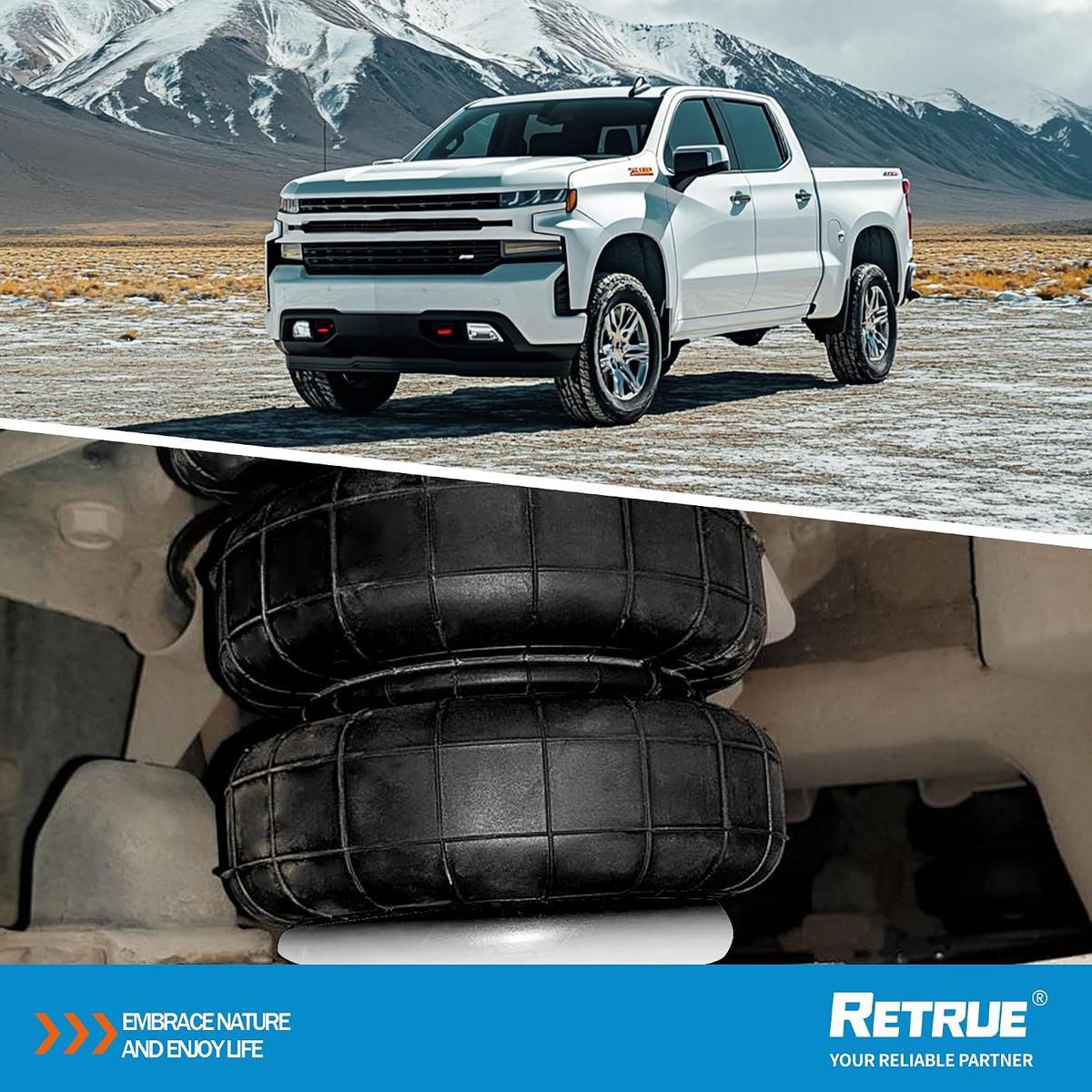 RETRUE Rear Air Bags Suspension Kit Compatible with Silverado Sierra 1500