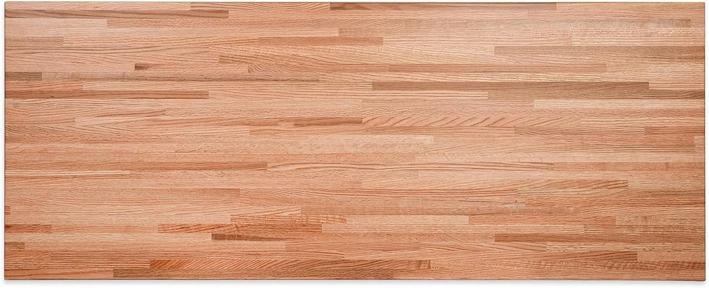 Butcher Block Counter Top, Grown Oak Solid Hardwood Countertop, Wood Slabs For Kitchen, Reversible, Both Side Polished, Prefinished With Food-Safe Oil, 1.5" Thickness, 84" L X 25" W