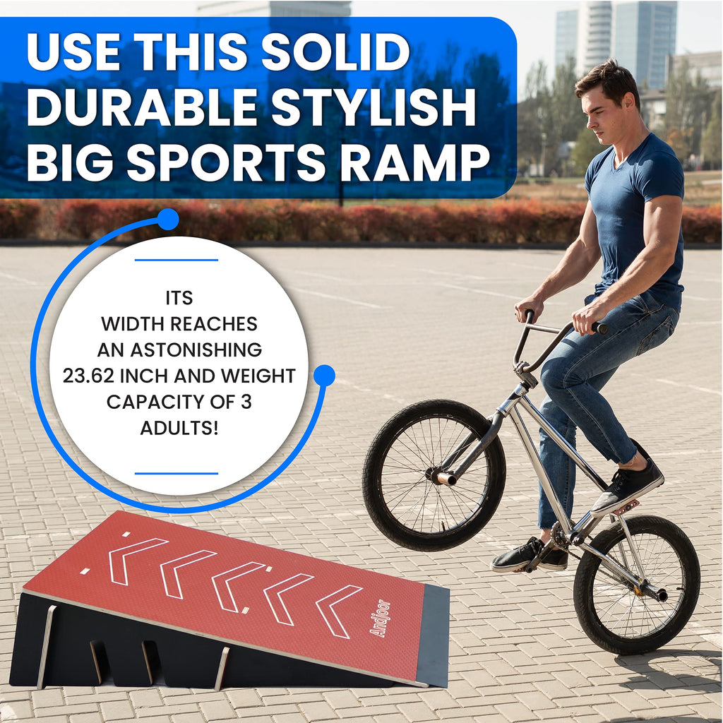 Kids Jumping Ramp for Skateboard, Bike, Scooter, BMX, RC Car and Dirt Bike, 34.37 in, Black