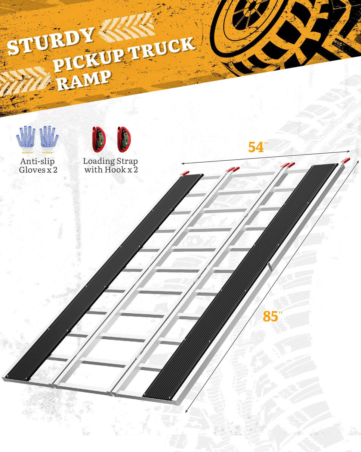 VNN Door Threshold Ramp, Threshold Ramps for Doorways, Ideal Entry Handicap Ramp for Elderly Wheelchairs, Carts, Scooters and Walkers, 27.6" L * 37.4" W Door Ramp (Alloy Iron, 800LBS)