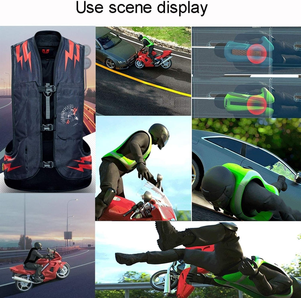 Cycling Airbag Vest Motorcycle Anti-fall Vest Detachable Slow Rebound CE Back Protector With Waterproof Pocket Suitable For Outdoor Motorcycle, Bicycle Riding, Horse Riding And Other Sports