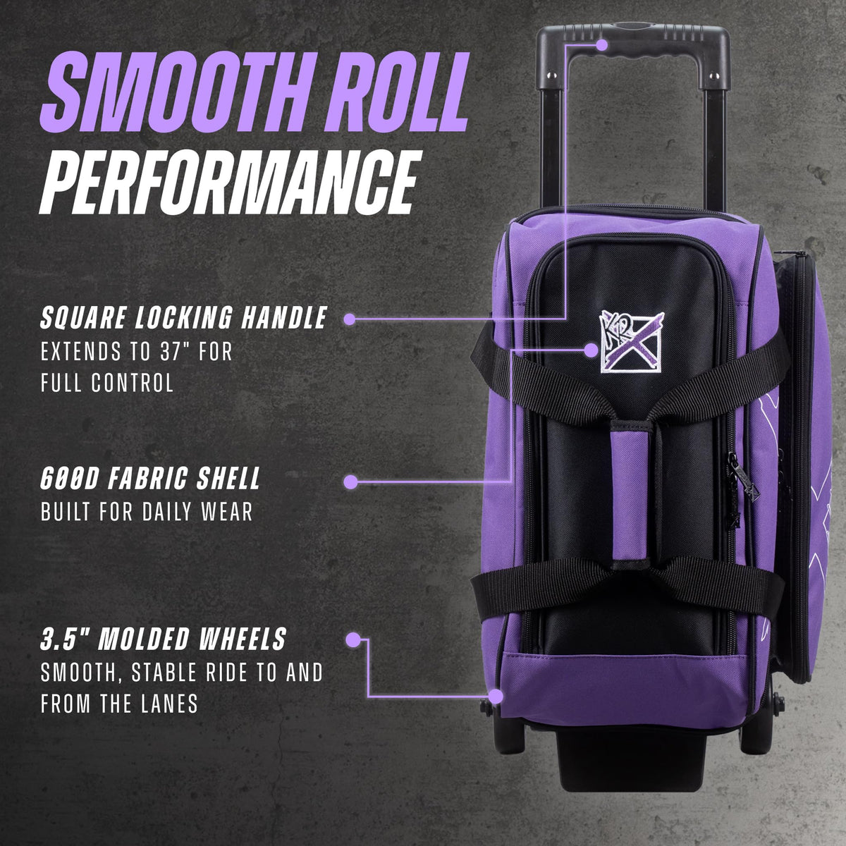 KR Strikeforce Hybrid X Double Roller Bowling Bag - Holds Two Balls, Shoes & Accessories