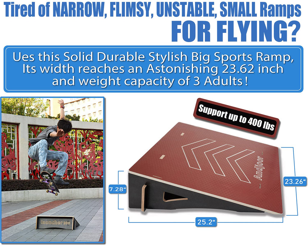 Kids Jumping Ramp for Skateboard, Bike, Scooter, BMX, RC Car and Dirt Bike, 34.37 in, Black