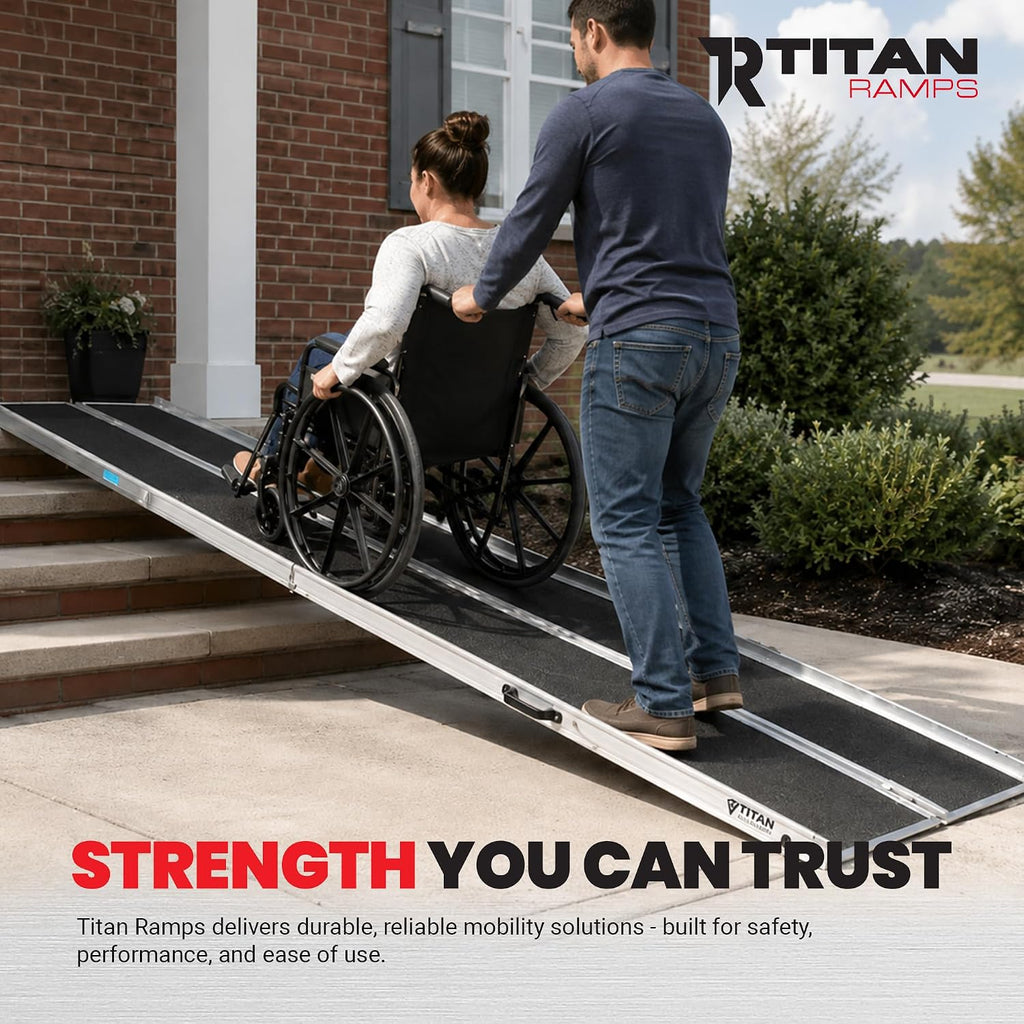 10' Wheelchair Scooter Ramp for Entryway, Home Access, Titan Ramps
