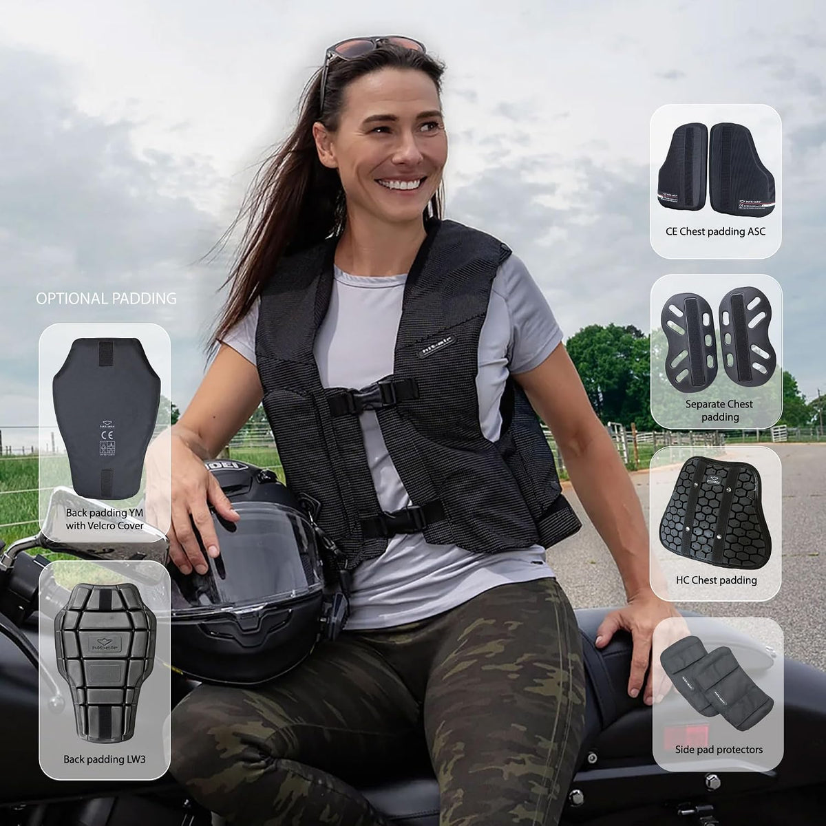 Hit-Air MLV Motorcycle Airbag Vest, Automatic CO2 Deployment