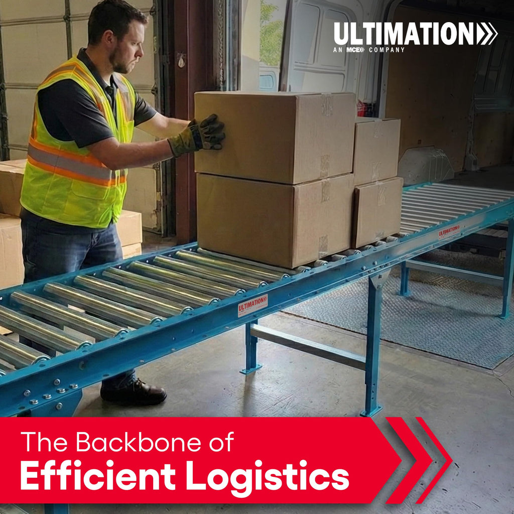 Ultimation Guide Rails Gravity Conveyor Medium Duty, 1.9"D Rollers|5' Rails