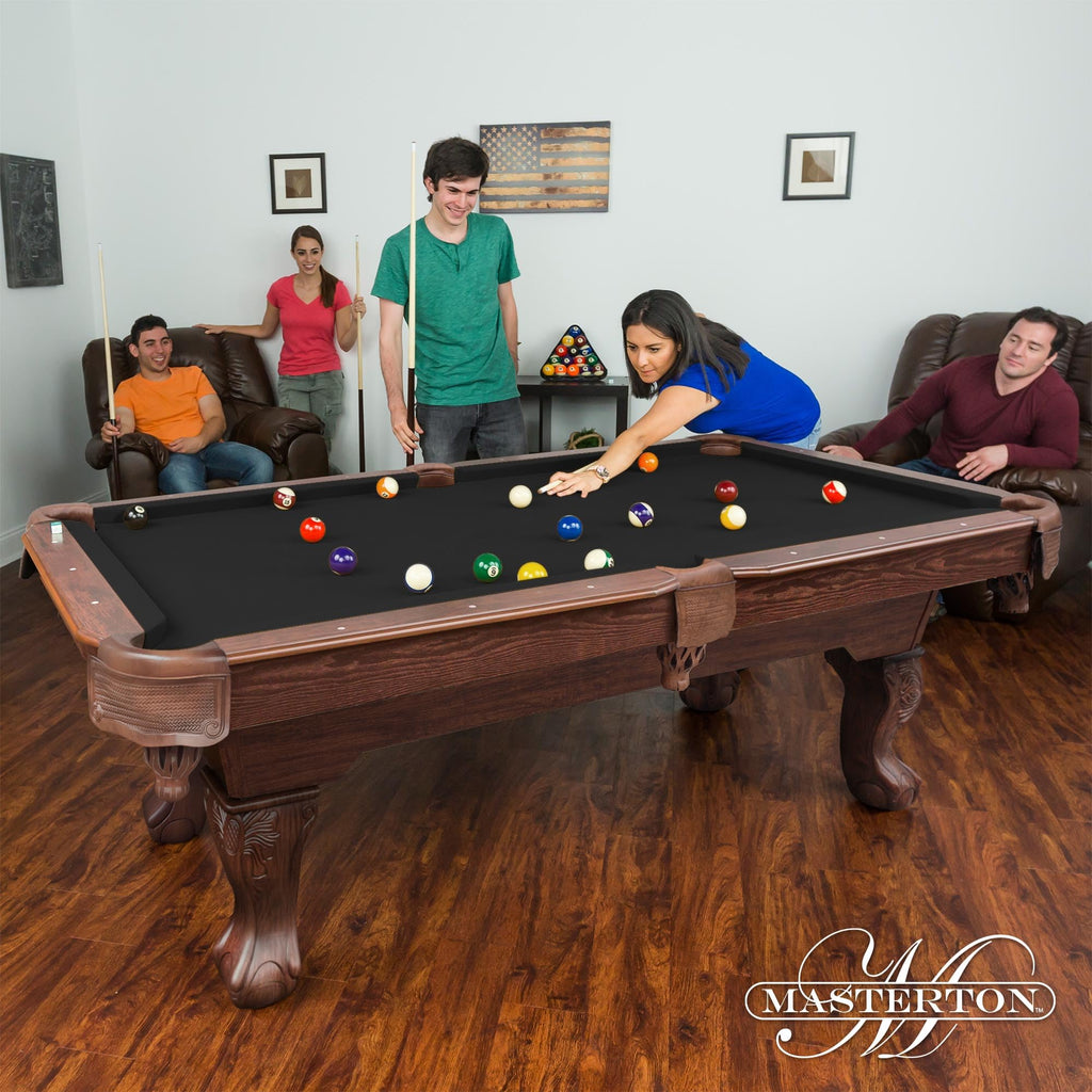 EastPoint Masterton 2.0 Pool Table, 2 Pool Cues, Balls, Chalk, Rack & Cover