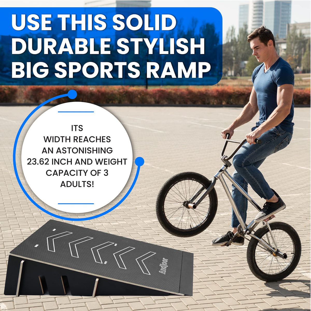 Kids Jumping Ramp for Skateboard, Bike, Scooter, BMX, RC Car and Dirt Bike, 34.37 in, Black
