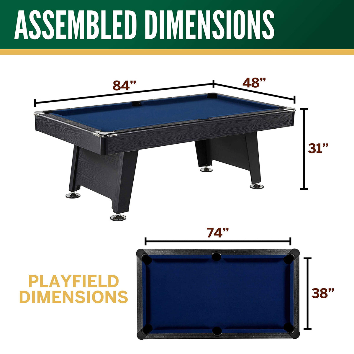 Barrington Billiards Drop Pocket Pool Table with Complete Accessory Set