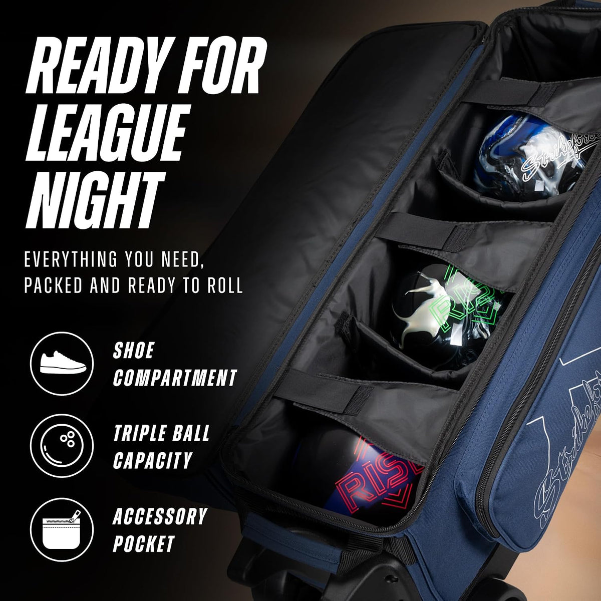 KR Strikeforce Hybrid X Triple Roller Bowling Bag