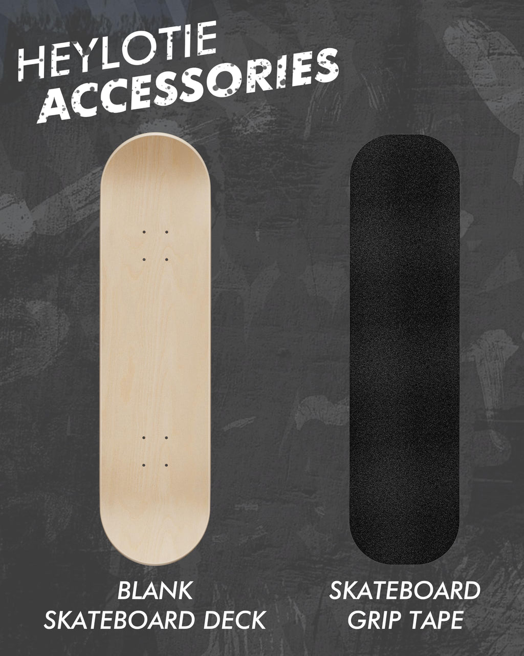 Blank Skateboard Decks for Painting 31"x 8" with Skateboard Grip Tape