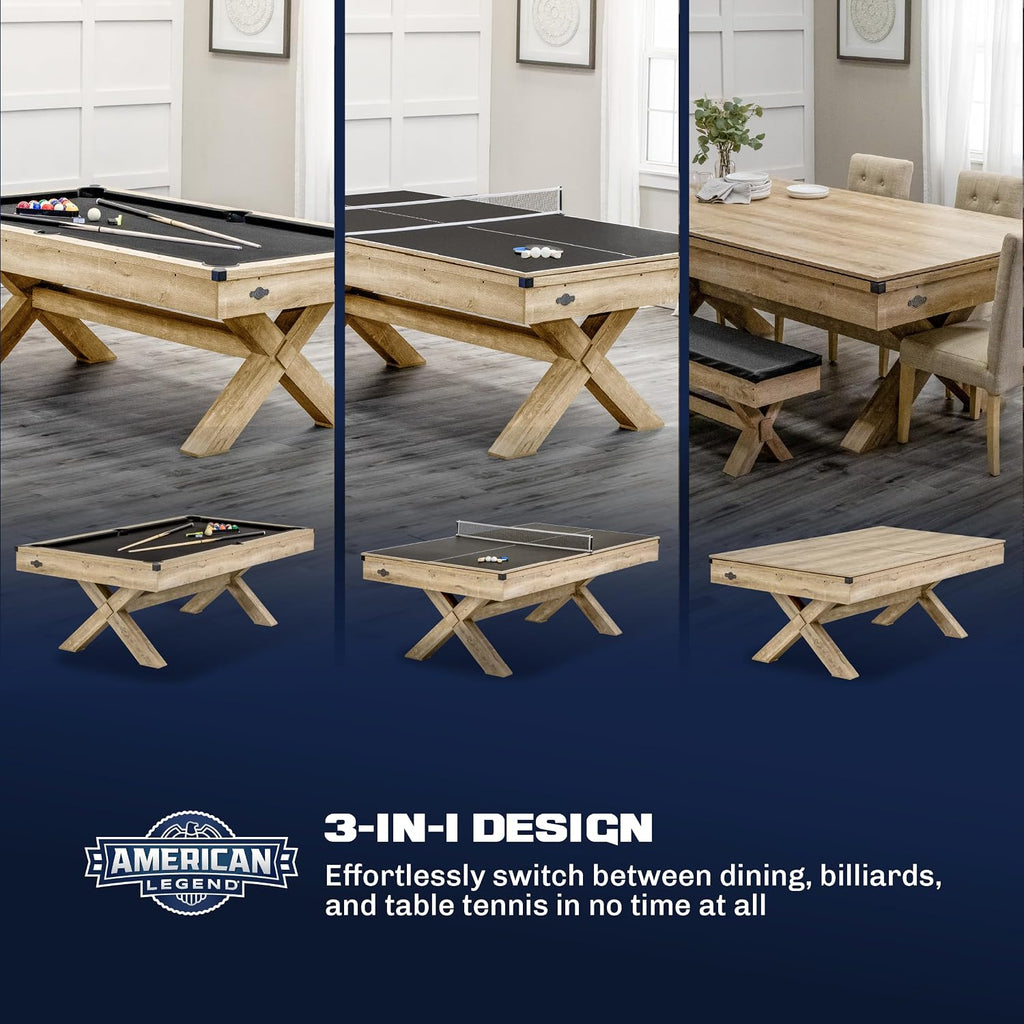American Legend 90" Westbrook 3-in-1 Combo Game Table