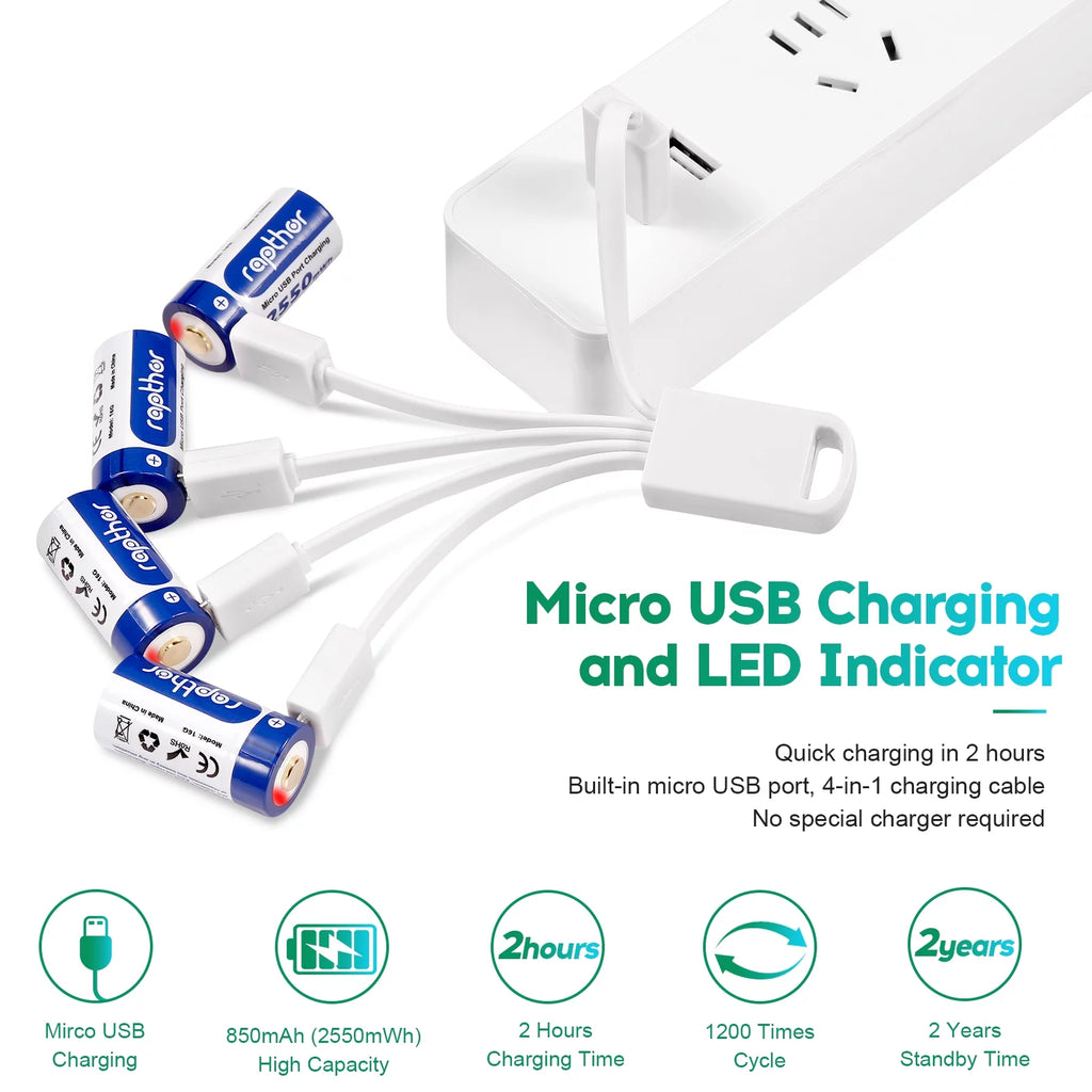 Rapthor Arlo Rechargeable Batteries Compatible with Arlo Wireless Security Camera VMC3030 VMS3130 VMS3330 VMS3430 VMK3200 Pack of 4 (850mAh)