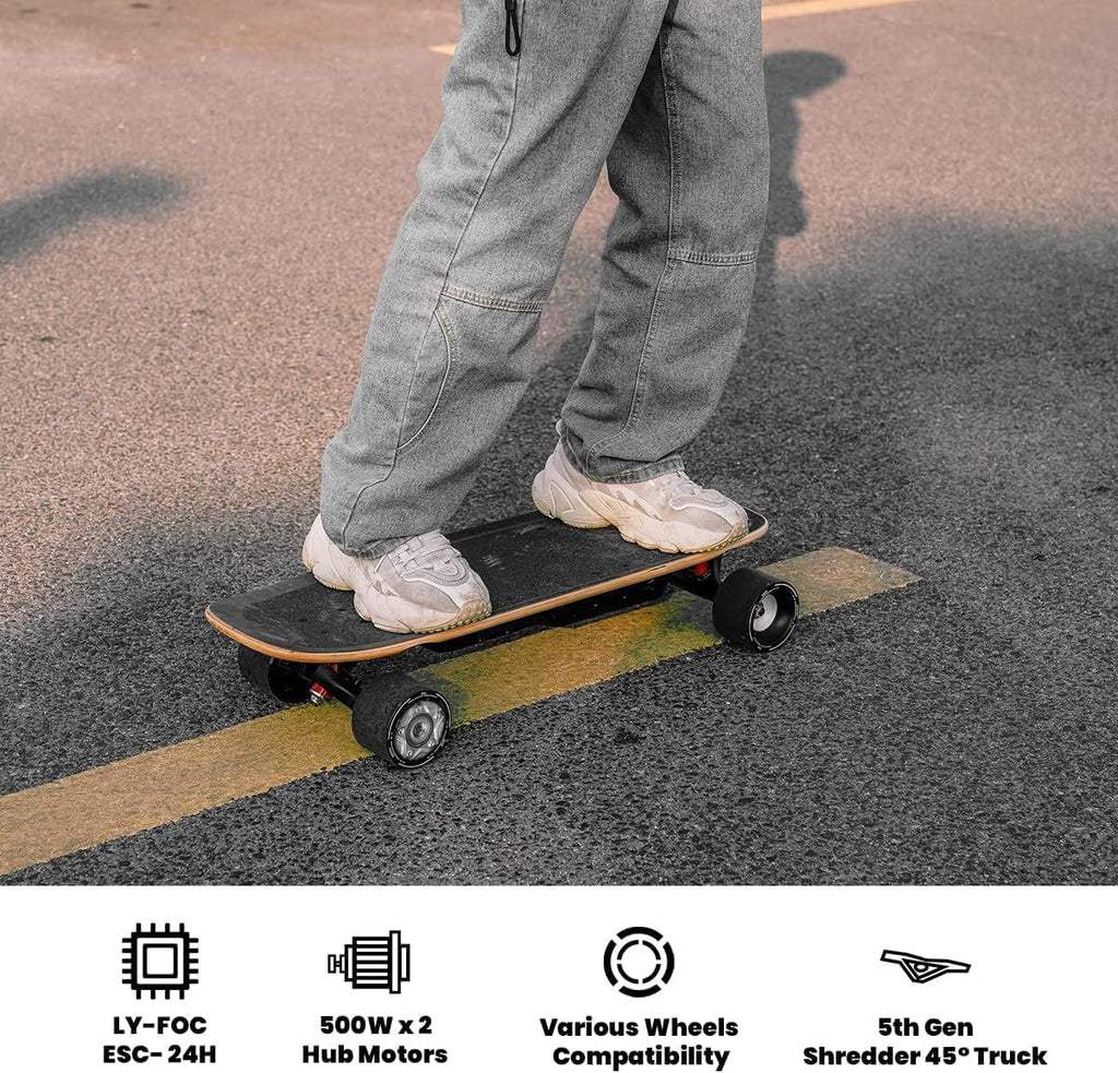 MEEPO Mini Series Electric Skateboard with Remote, Up to 26-32 MPH Top Speed, 11-24Miles Range,330 Pounds Max Load, 30-34 Inches Maple Cruiser for Adults and Teens, Mini5 MINI3 Max Edge Flow