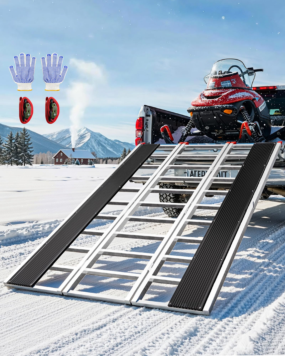 VNN Door Threshold Ramp, Threshold Ramps for Doorways, Ideal Entry Handicap Ramp for Elderly Wheelchairs, Carts, Scooters and Walkers, 27.6" L * 37.4" W Door Ramp (Alloy Iron, 800LBS)