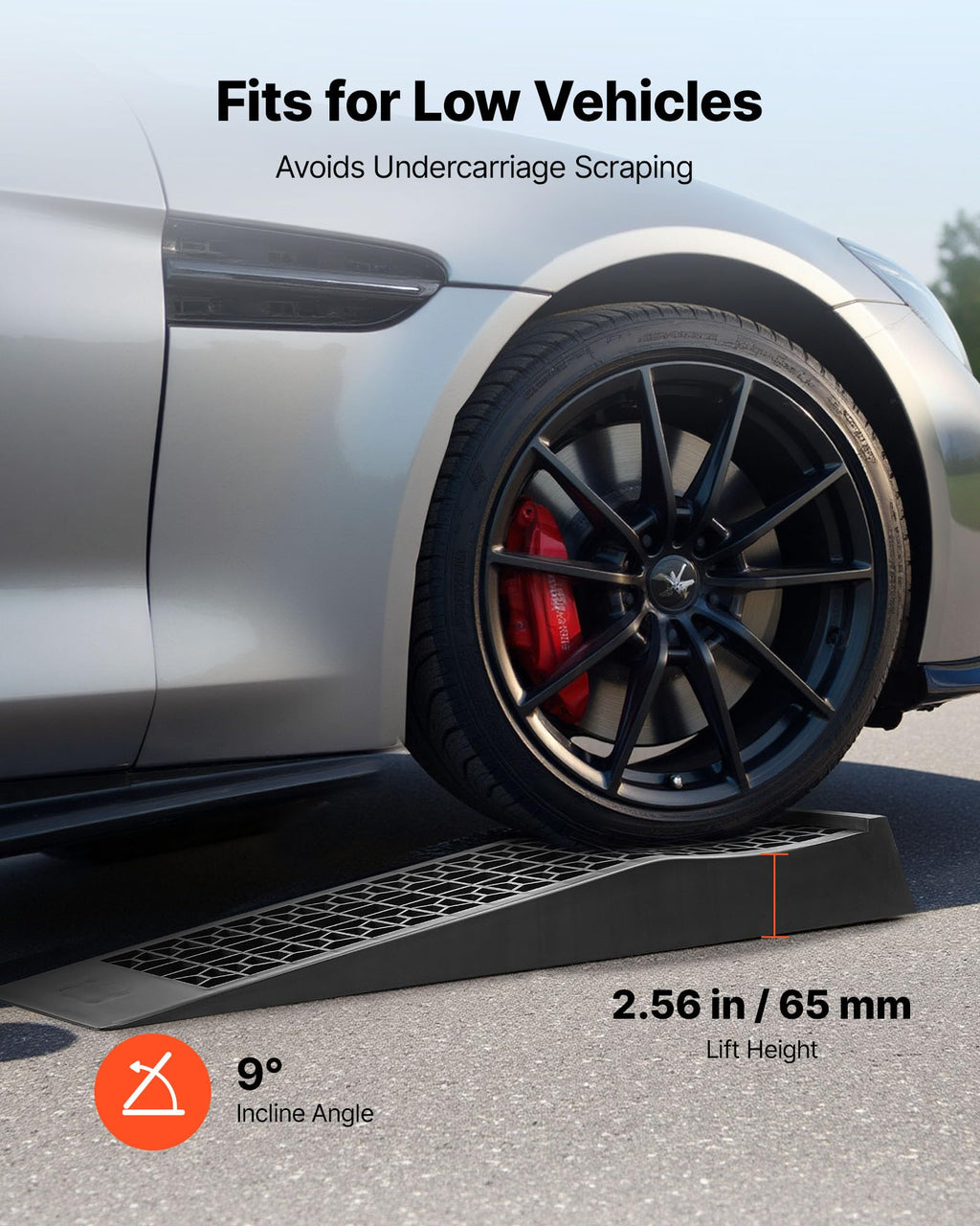 VEVOR Car Ramps, 2 PCS 13000 lbs GVW Capacity, 6.3 in Lift Height, Portable High Profile Car Service Ramps for Home Garage Maintenance and Oil Changes, Heavy Duty for Truck SUV Vehicle Repair, Black