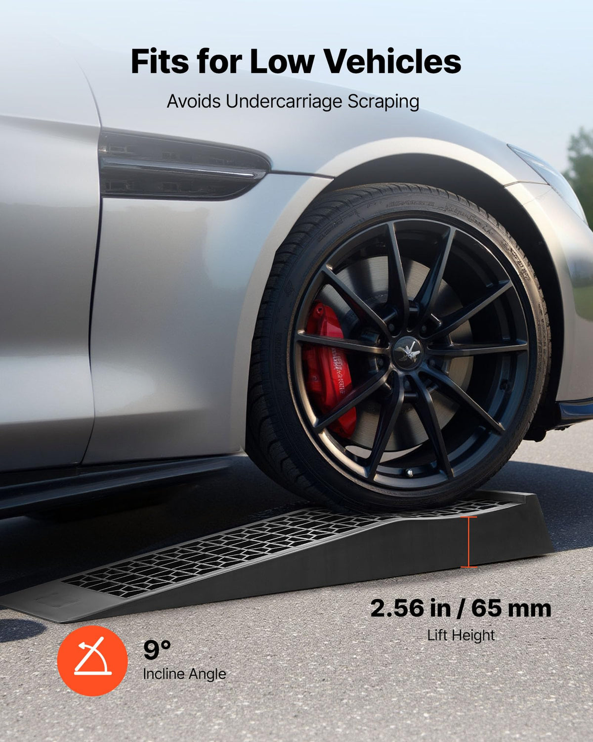 VEVOR Car Ramps, 2 PCS 13000 lbs GVW Capacity, 6.3 in Lift Height, Portable High Profile Car Service Ramps for Home Garage Maintenance and Oil Changes, Heavy Duty for Truck SUV Vehicle Repair, Black