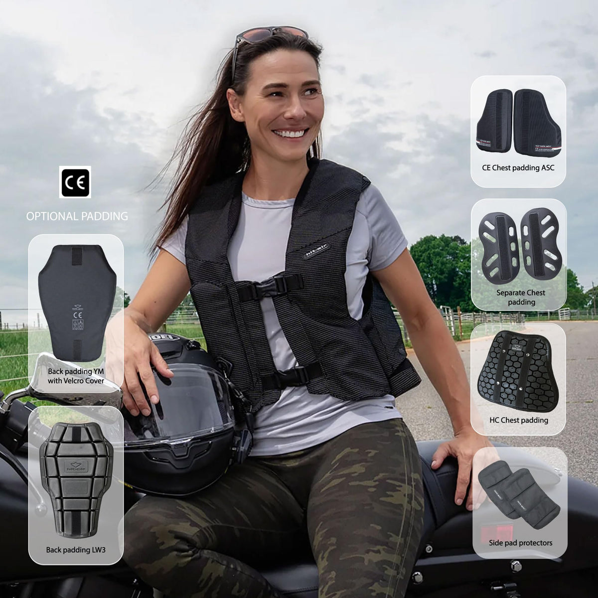 Hit-Air MLV Motorcycle Airbag Vest, Automatic CO2 Deployment