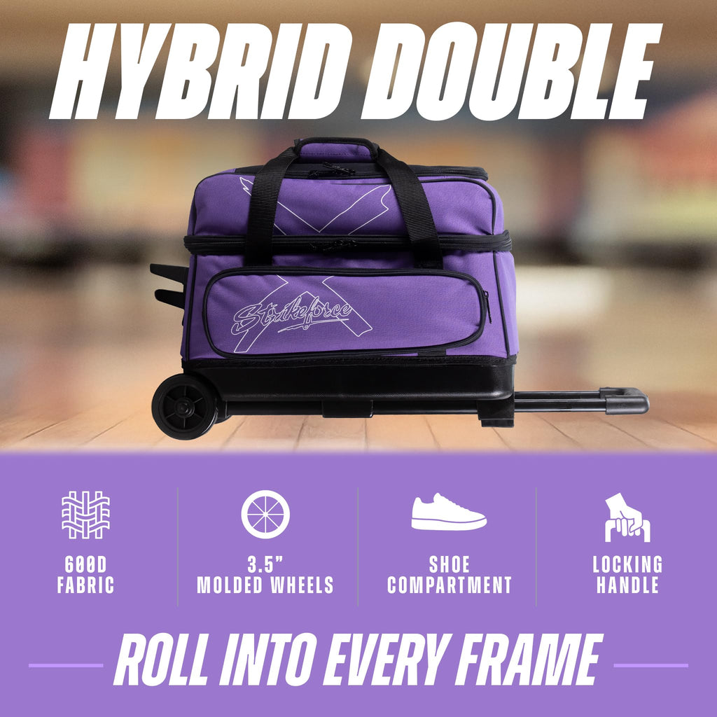 KR Strikeforce Hybrid X Double Roller Bowling Bag - Holds Two Balls, Shoes & Accessories